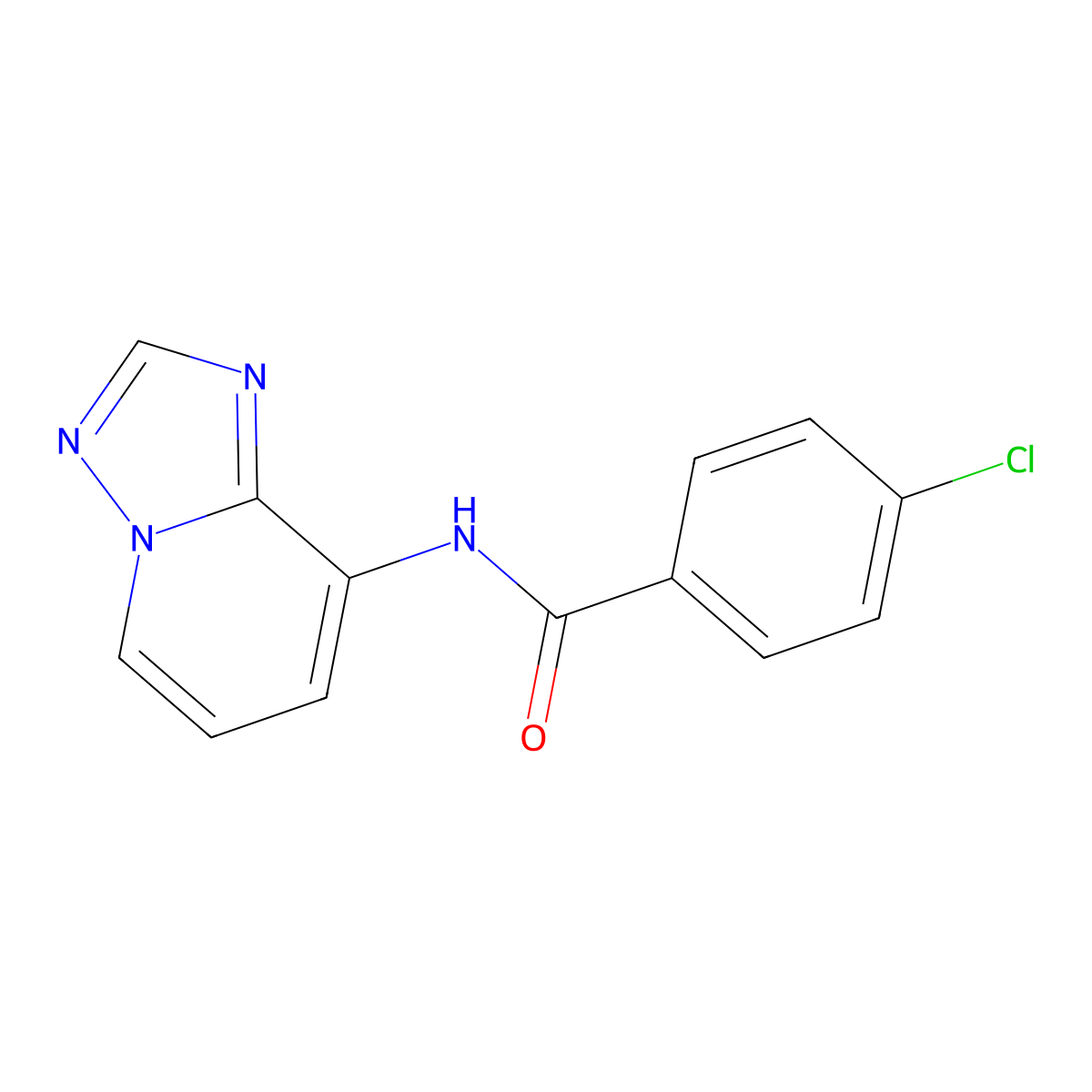 4-chloro-N-[1,2,4]triazolo[1,5-a]pyridin-8-ylbenzenecarboxamide molecular structure, CAS 338406-08-9