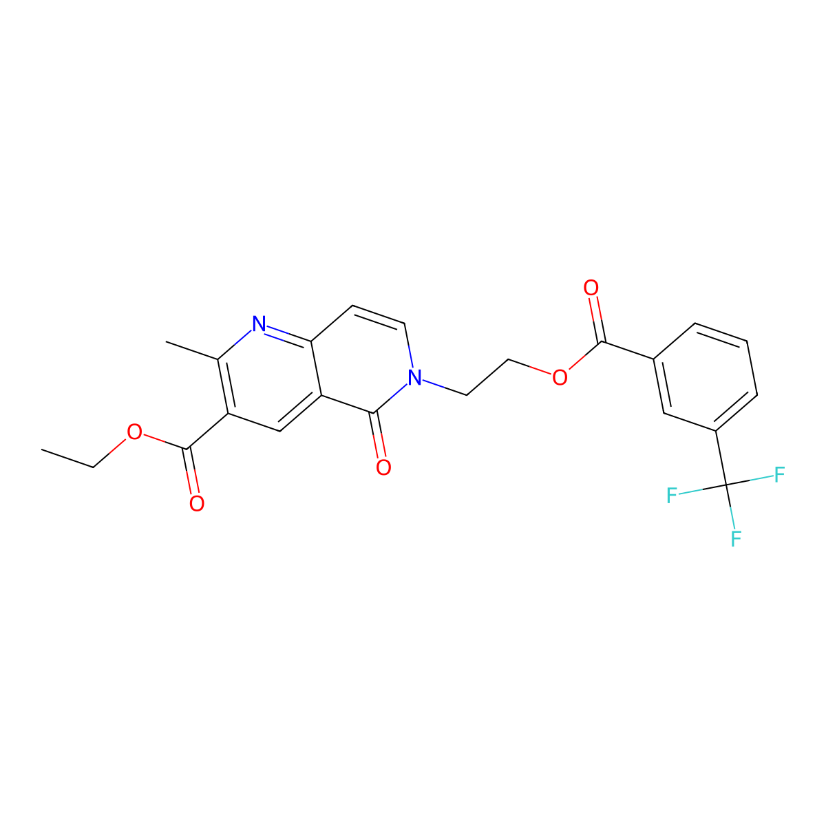 Ethyl 2-methyl-5-oxo-6-[2-[3-(trifluoromethyl)benzoyl]oxyethyl]-1,6-naphthyridine-3-carboxylate molecular structure, CAS 338406-15-8
