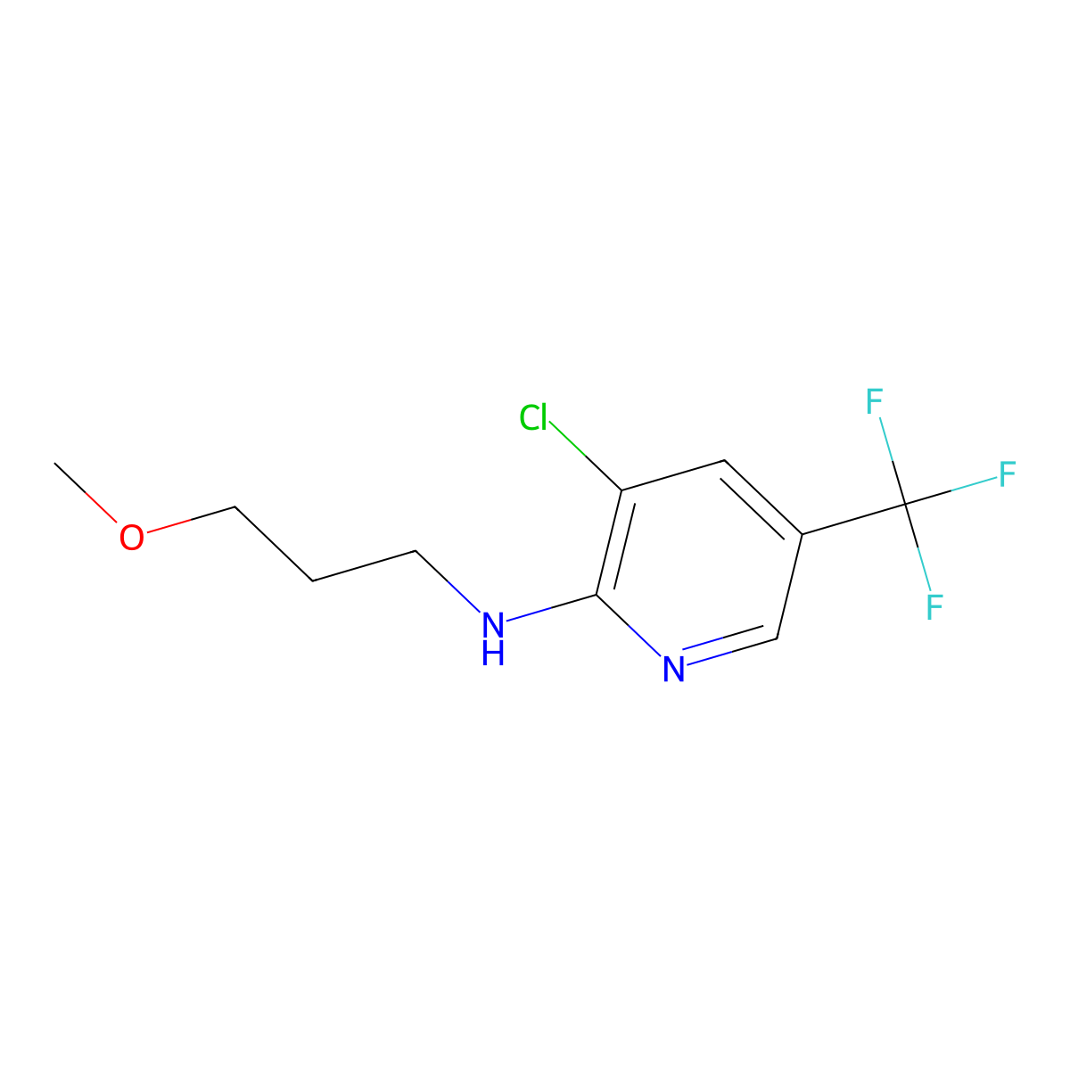 3-chloro-N-(3-methoxypropyl)-5-(trifluoromethyl)pyridin-2-amine molecular structure, CAS 338406-33-0