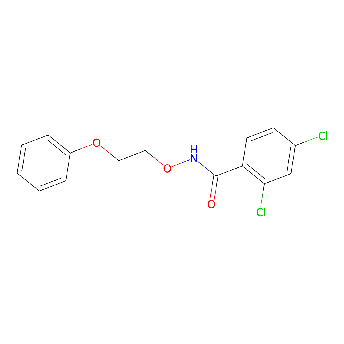 2,4-dichloro-N-(2-phenoxyethoxy)benzamide molecular structure, CAS 338406-43-2