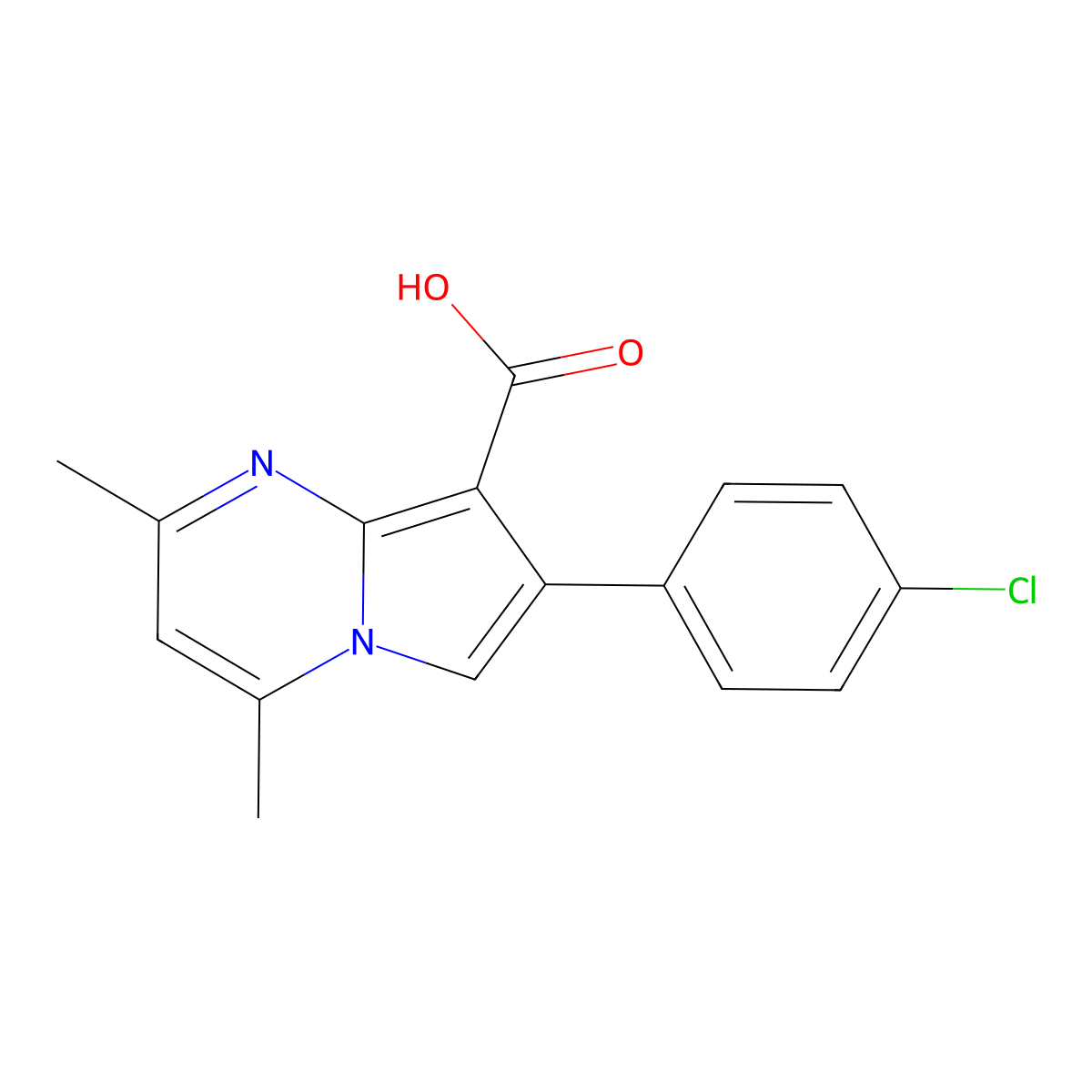 7-(4-Chlorophenyl)-2,4-dimethylpyrrolo[1,2-a]pyrimidine-8-carboxylic acid molecular structure, CAS 338406-53-4