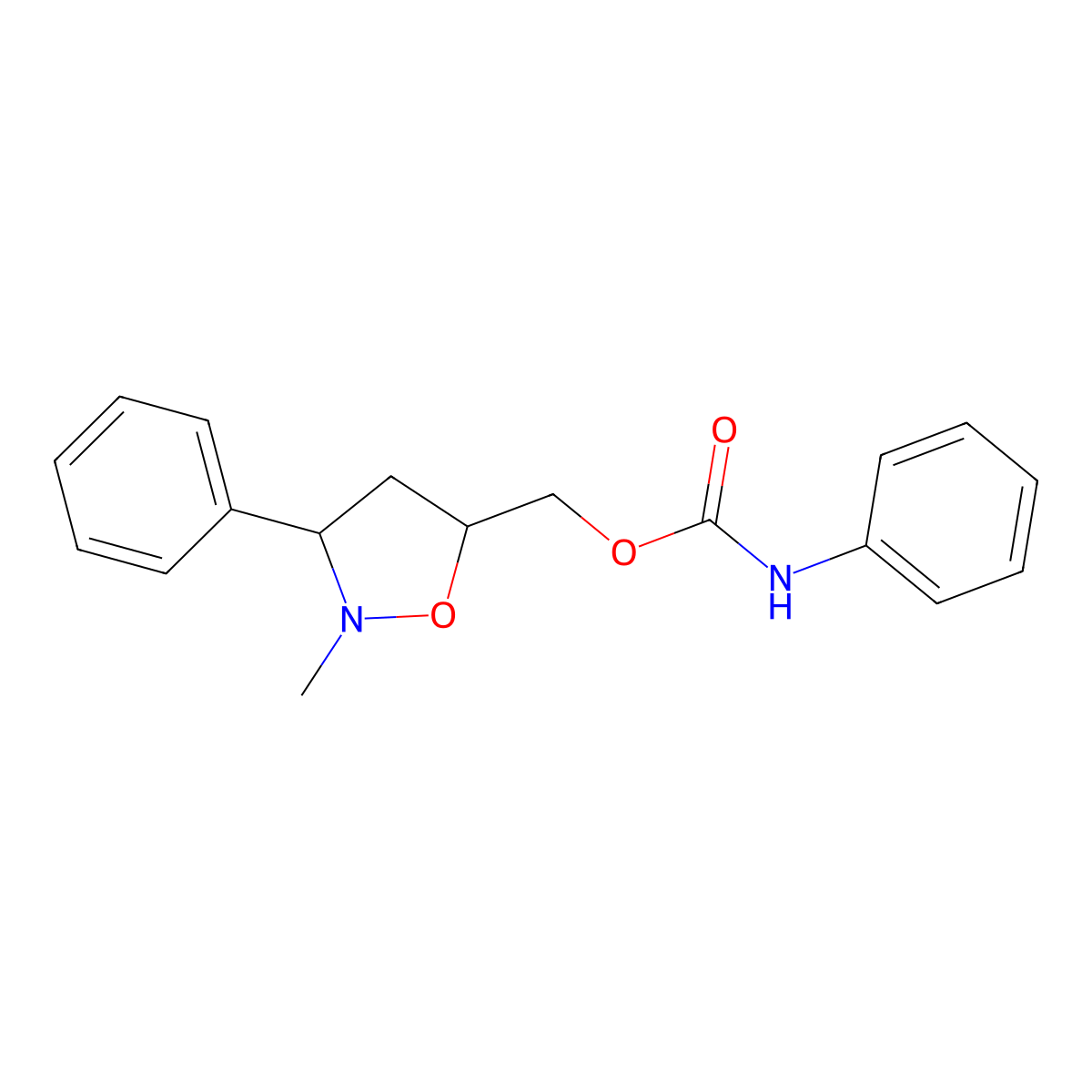 (2-methyl-3-phenyl-1,2-oxazolidin-5-yl)methyl N-phenylcarbamate molecular structure, CAS 338406-59-0