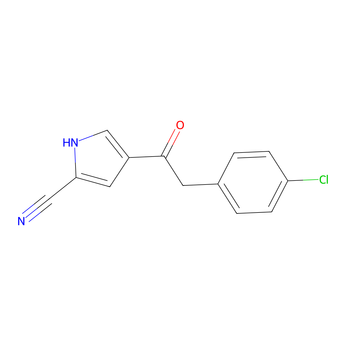 4-[2-(4-chlorophenyl)acetyl]-1H-pyrrole-2-carbonitrile molecular structure, CAS 338406-60-3
