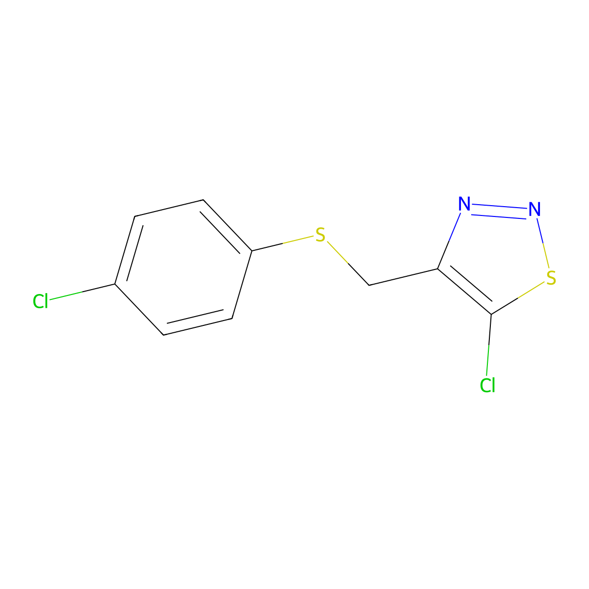 4-Chlorophenyl (5-chloro-1,2,3-thiadiazol-4-yl)methyl sulfide molecular structure, CAS 338406-61-4