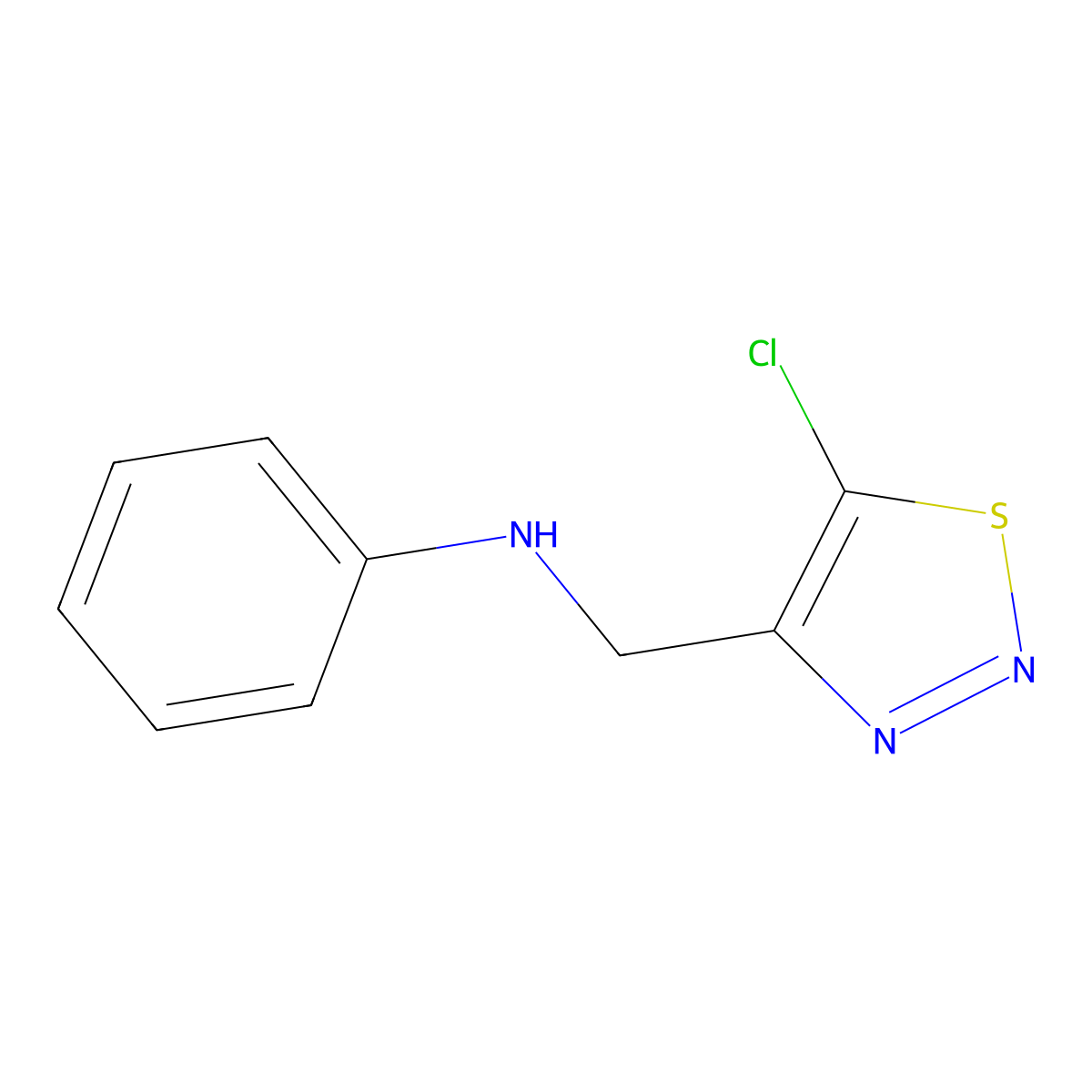 N-[(5-chloro-1,2,3-thiadiazol-4-yl)methyl]aniline molecular structure, CAS 338406-68-1