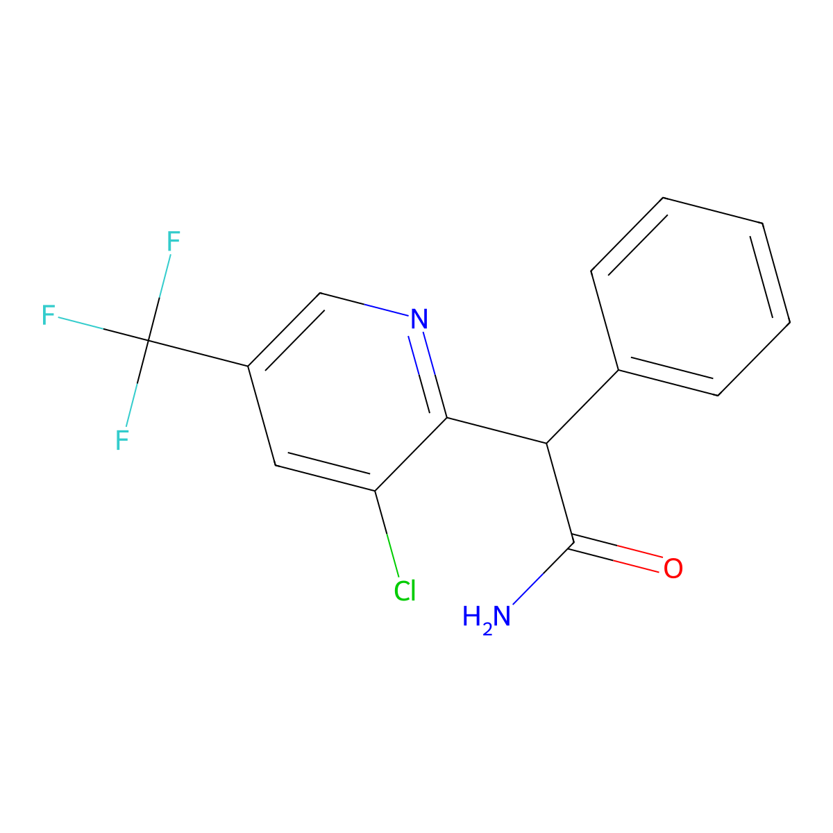 2-[3-Chloro-5-(trifluoromethyl)-2-pyridinyl]-2-phenylacetamide molecular structure, CAS 338406-87-4