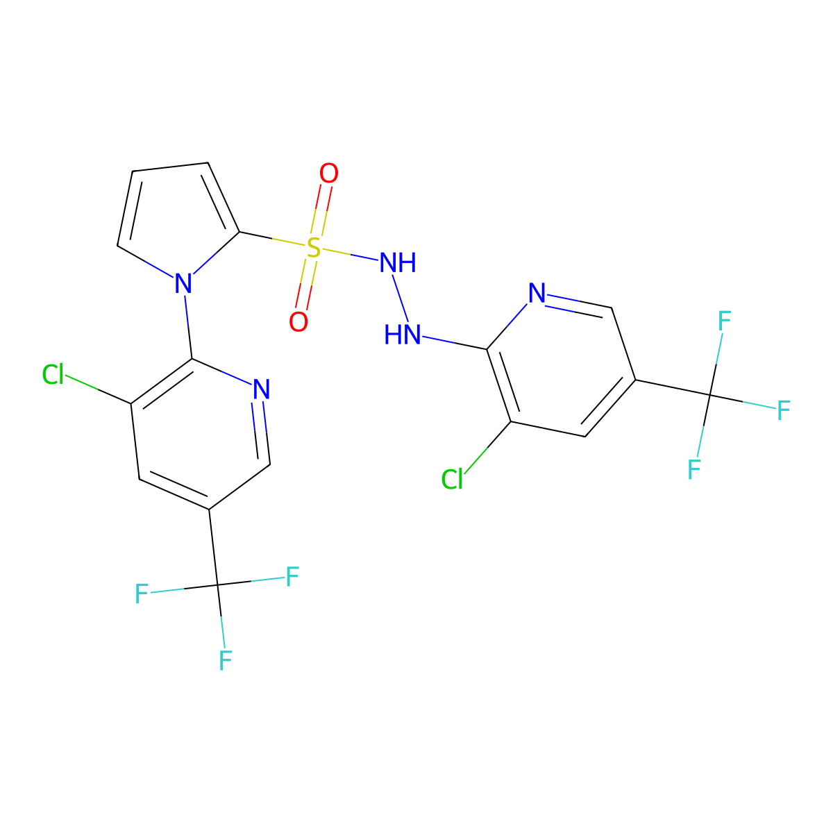N',1-bis[3-chloro-5-(trifluoromethyl)pyridin-2-yl]pyrrole-2-sulfonohydrazide molecular structure, CAS 338406-88-5