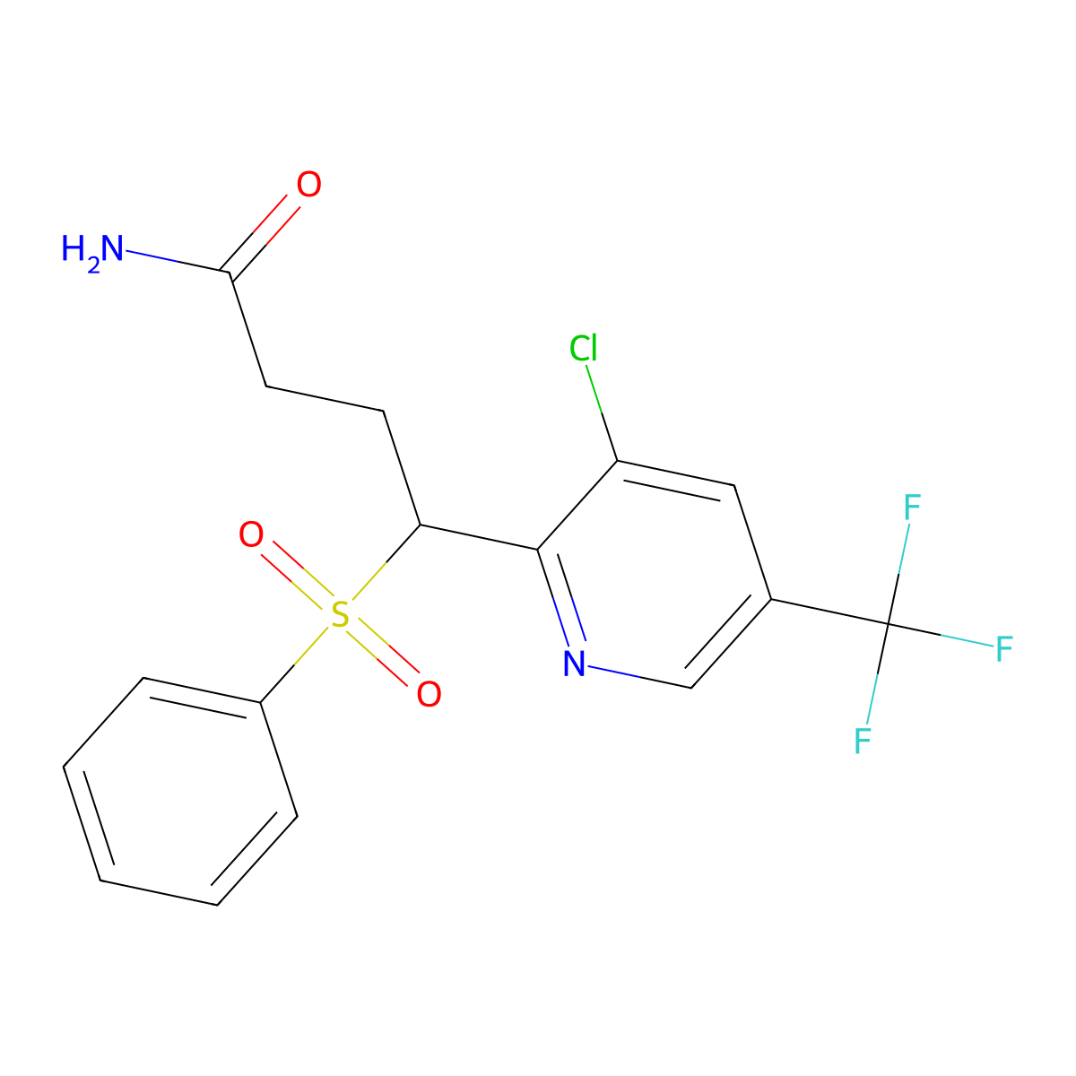 4-(Benzenesulfonyl)-4-[3-chloro-5-(trifluoromethyl)pyridin-2-yl]butanamide molecular structure, CAS 338406-95-4