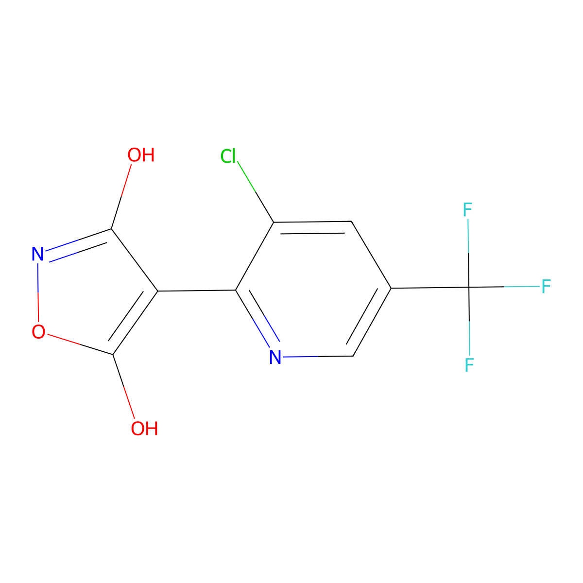 4-[3-Chloro-5-(trifluoromethyl)-2-pyridinyl]-3,5-isoxazolediol molecular structure, CAS 338407-04-8