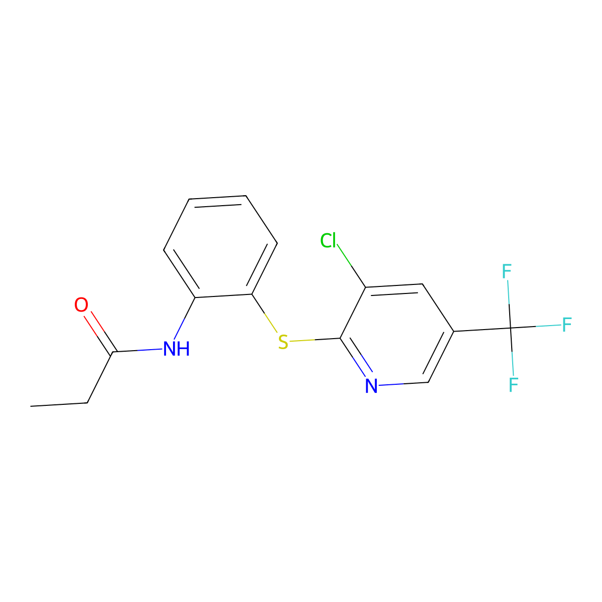 N-(2-{[3-chloro-5-(trifluoromethyl)-2-pyridinyl]sulfanyl}phenyl)propanamide molecular structure, CAS 338407-17-3