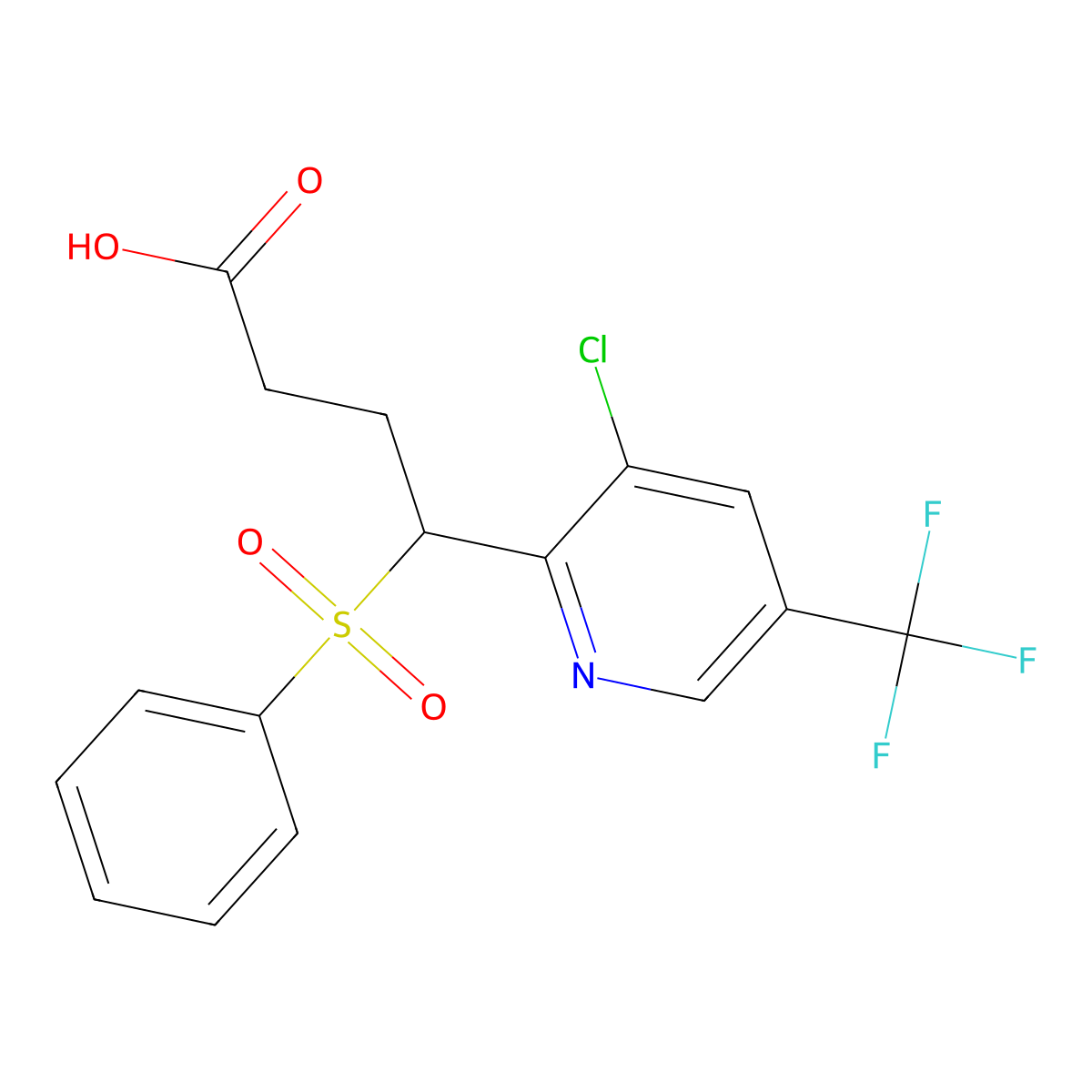 4-(Benzenesulfonyl)-4-[3-chloro-5-(trifluoromethyl)pyridin-2-yl]butanoic acid molecular structure, CAS 338407-19-5