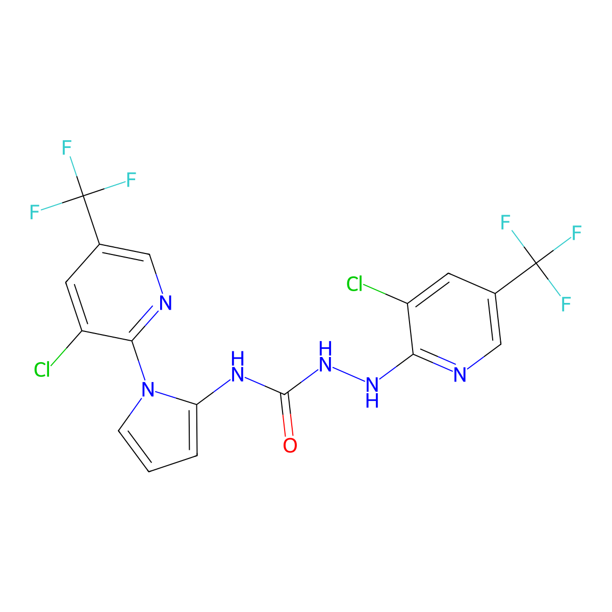 2-[3-chloro-5-(trifluoromethyl)-2-pyridinyl]-N-{1-[3-chloro-5-(trifluoromethyl)-2-pyridinyl]-1H-pyrrol-2-yl}-1-hydrazinecarboxamide molecular structure, CAS 338407-23-1
