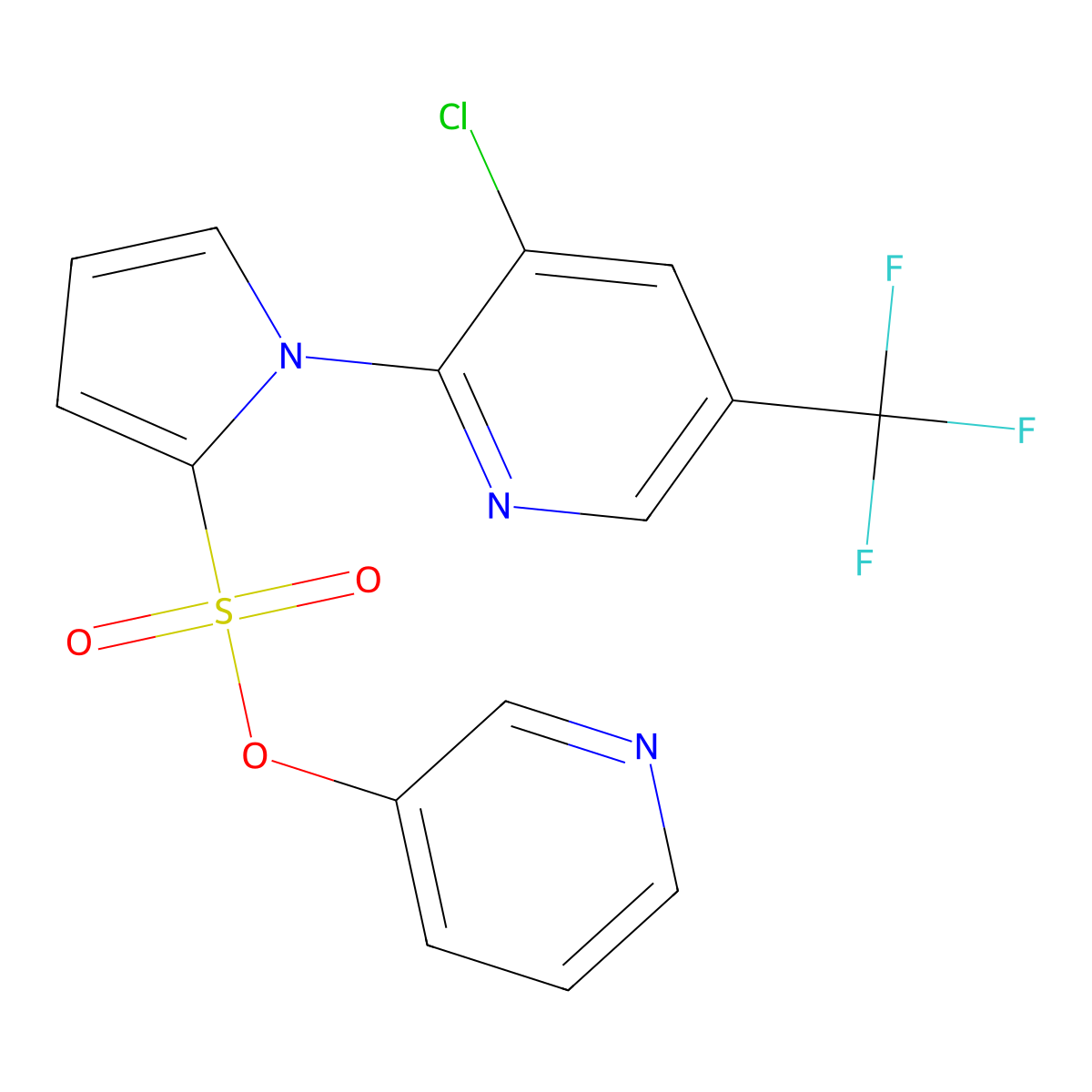 3-pyridinyl 1-[3-chloro-5-(trifluoromethyl)-2-pyridinyl]-1H-pyrrole-2-sulfonate molecular structure, CAS 338407-25-3