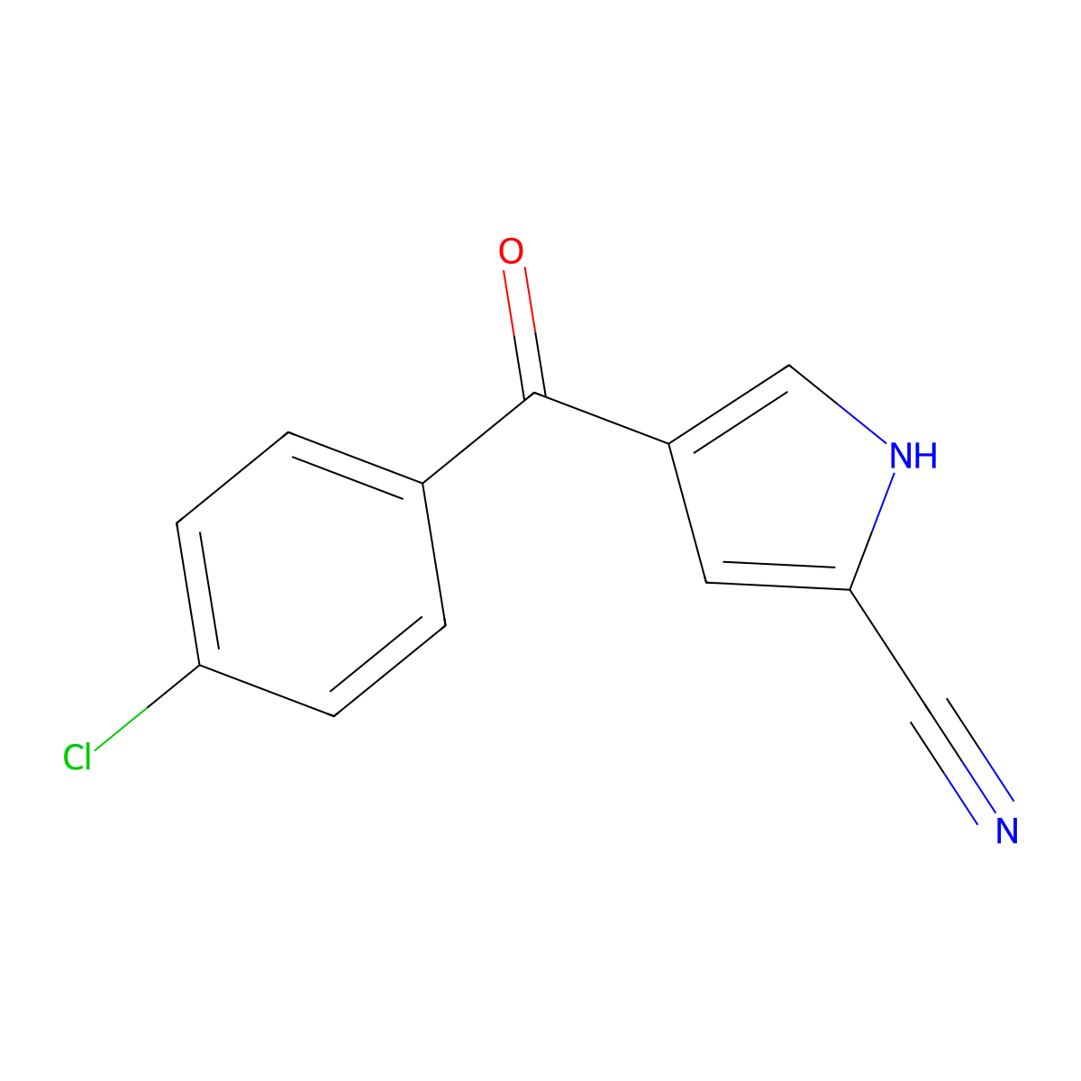 4-(4-chlorobenzoyl)-1H-pyrrole-2-carbonitrile molecular structure, CAS 338407-27-5
