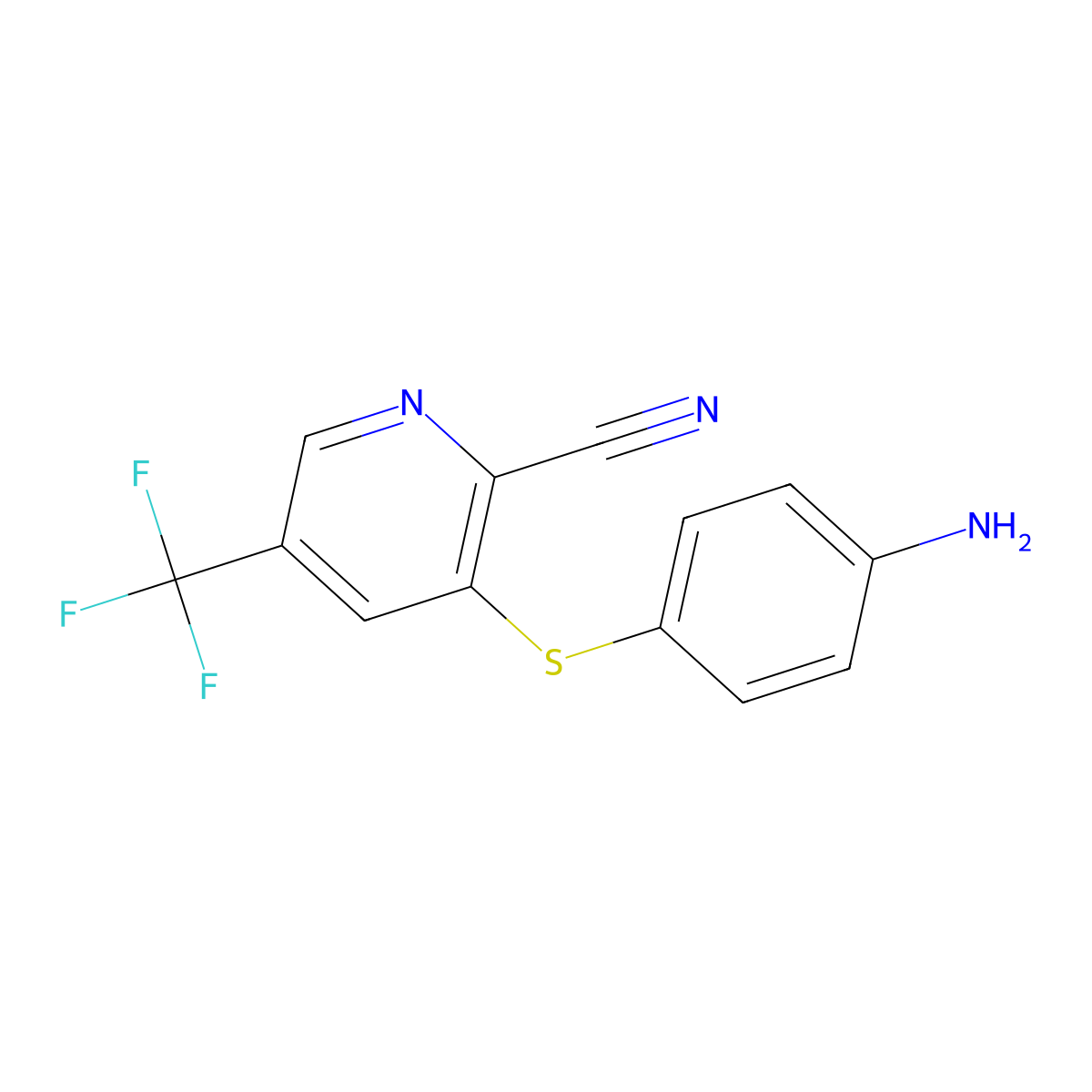 3-[(4-Aminophenyl)sulfanyl]-5-(trifluoromethyl)-2-pyridinecarbonitrile molecular structure, CAS 338407-42-4
