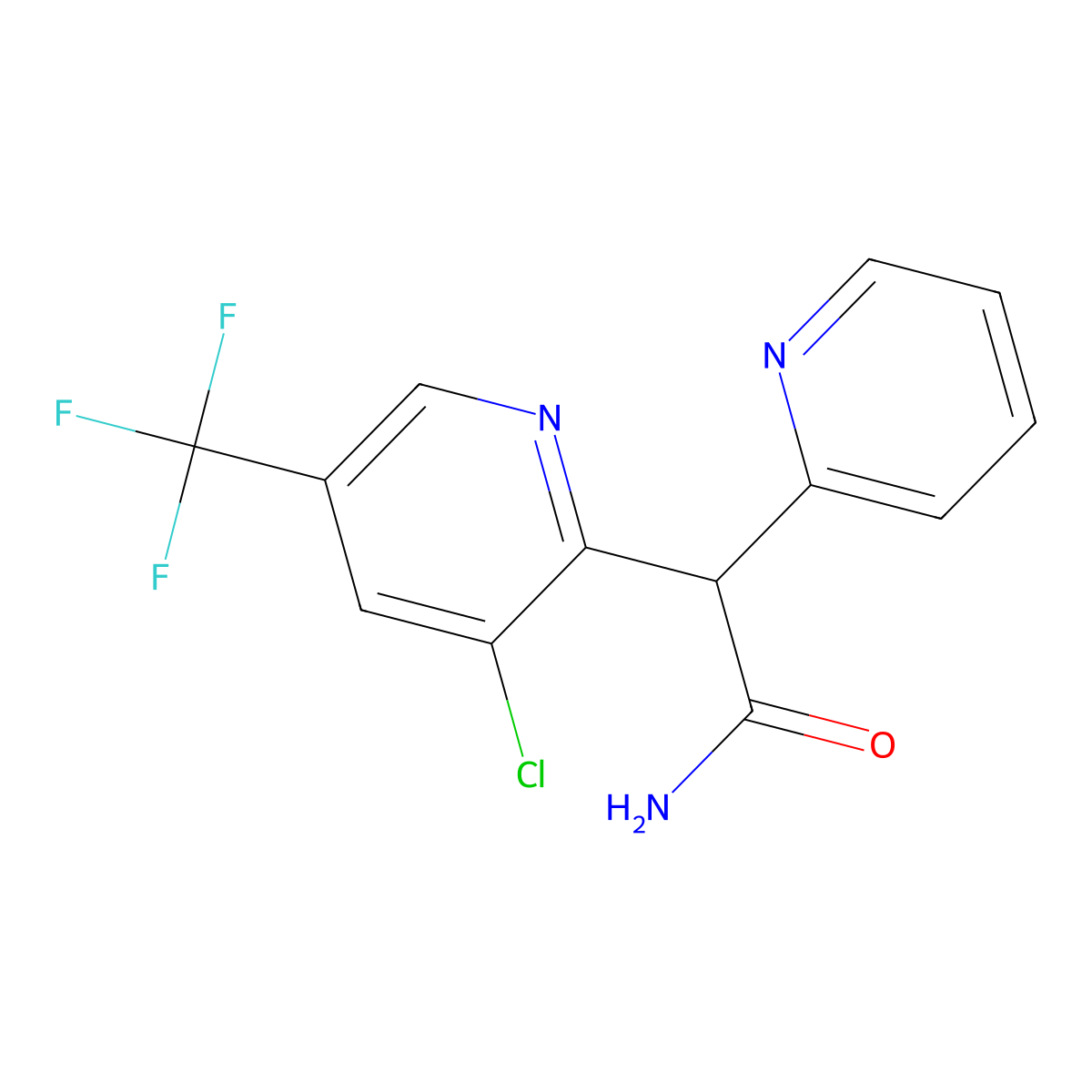 2-[3-Chloro-5-(trifluoromethyl)-2-pyridinyl]-2-(2-pyridinyl)acetamide molecular structure, CAS 338407-44-6