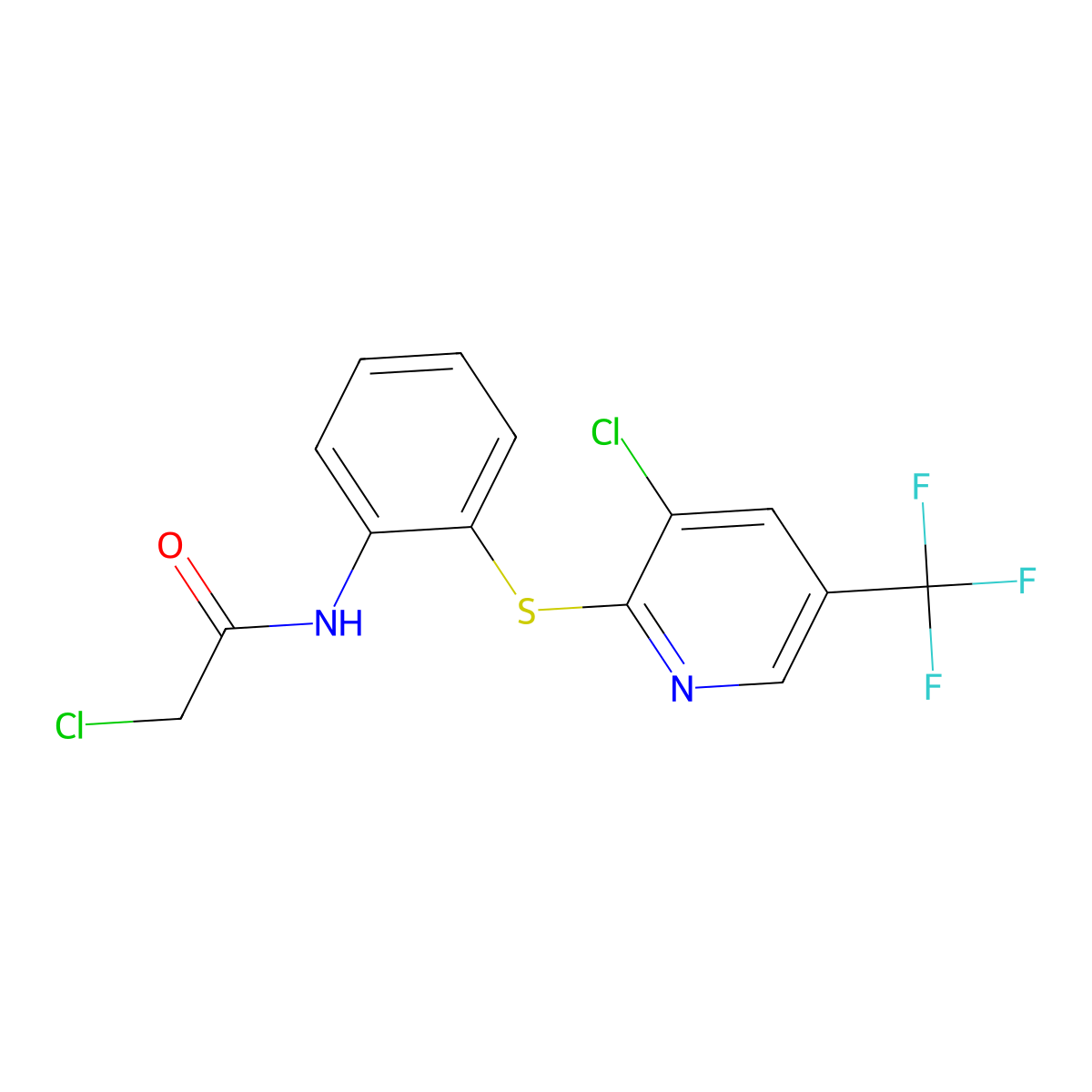 2-chloro-N-(2-{[3-chloro-5-(trifluoromethyl)-2-pyridinyl]sulfanyl}phenyl)acetamide molecular structure, CAS 338407-58-2