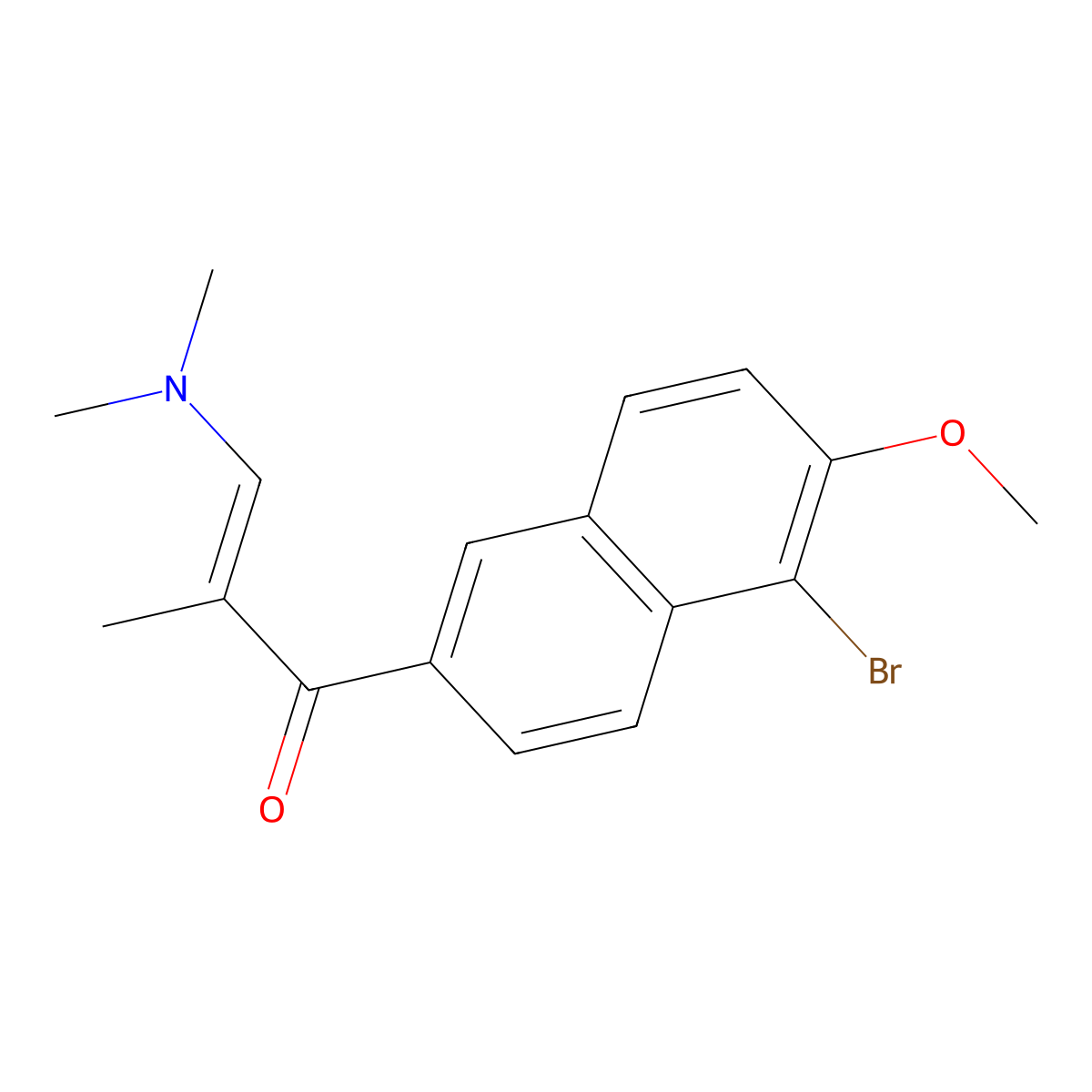 1-(5-Bromo-6-methoxy-2-naphthyl)-3-(dimethylamino)-2-methyl-2-propen-1-one molecular structure, CAS 338407-63-9