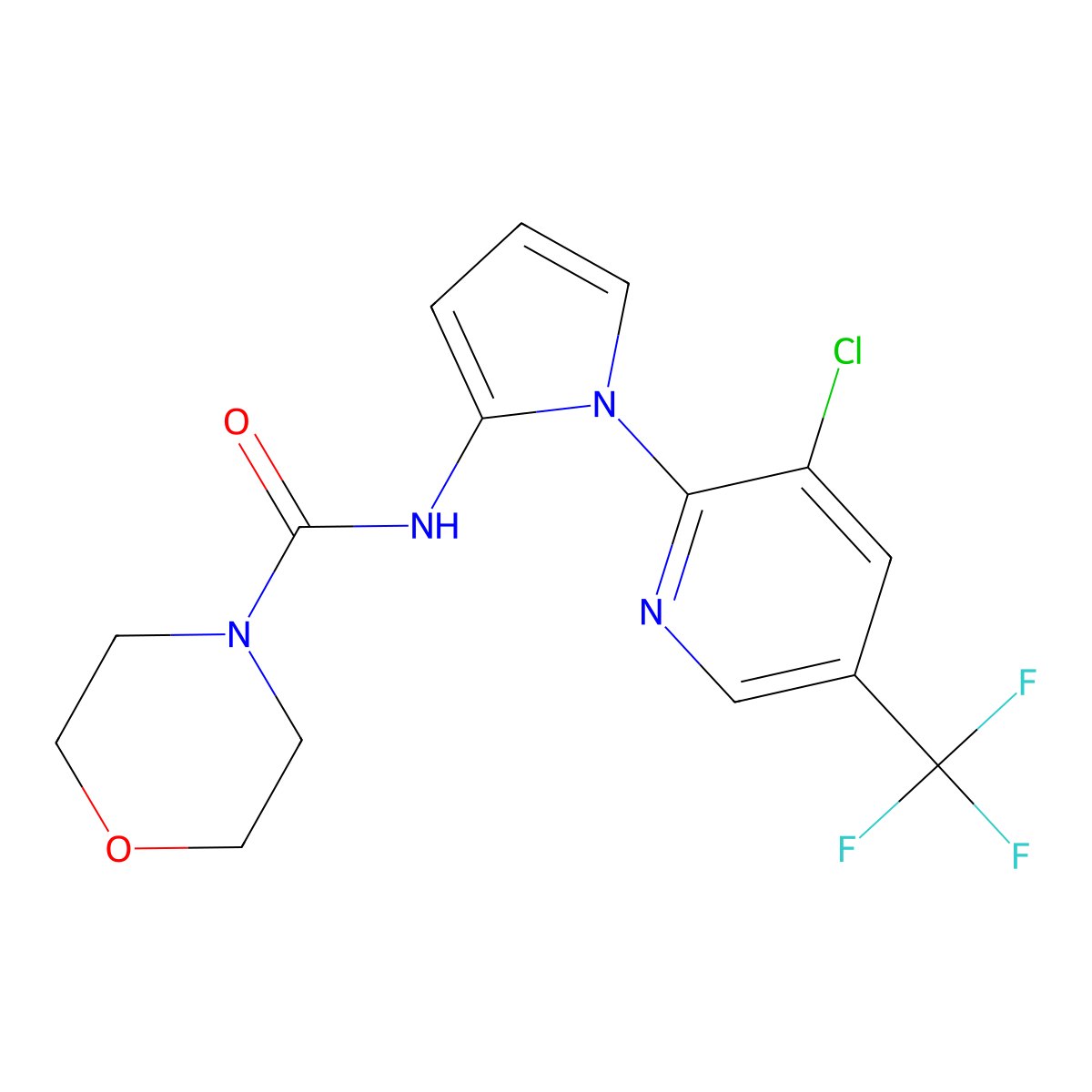 N-{1-[3-chloro-5-(trifluoromethyl)-2-pyridinyl]-1H-pyrrol-2-yl}-4-morpholinecarboxamide molecular structure, CAS 338407-68-4