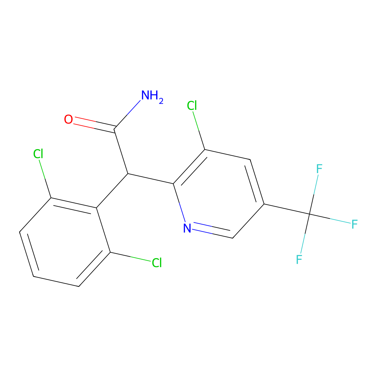 2-[3-Chloro-5-(trifluoromethyl)pyridin-2-yl]-2-(2,6-dichlorophenyl)acetamide molecular structure, CAS 338407-72-0
