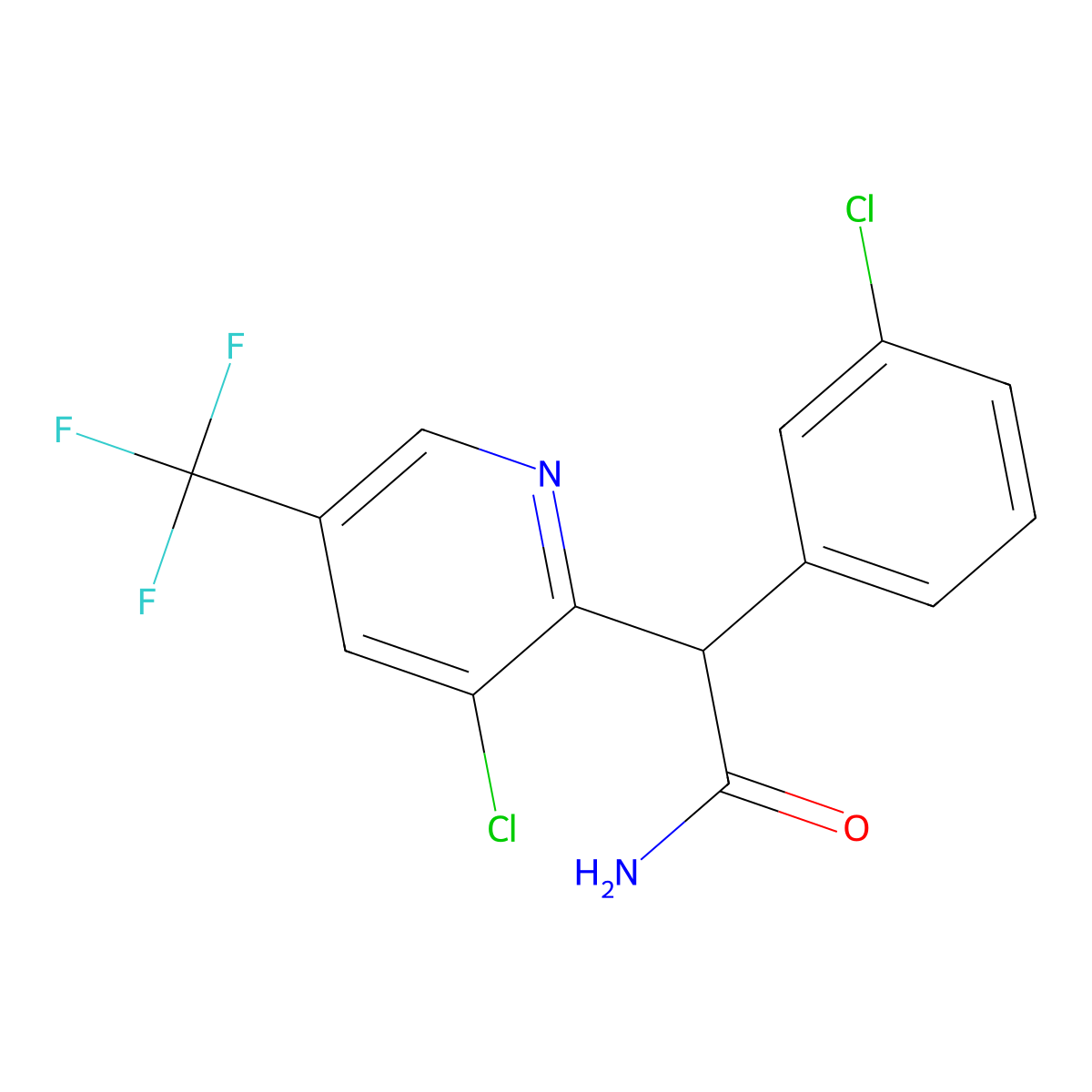 2-(3-Chlorophenyl)-2-[3-chloro-5-(trifluoromethyl)-2-pyridinyl]acetamide molecular structure, CAS 338407-76-4