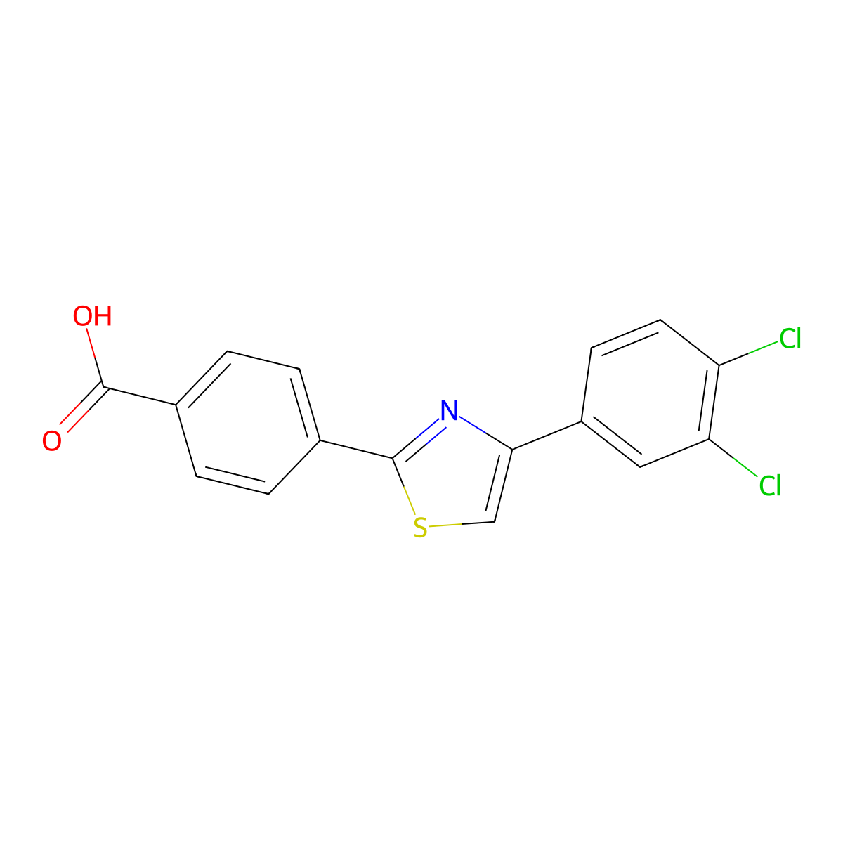 4-[4-(3,4-dichlorophenyl)-1,3-thiazol-2-yl]benzoic Acid molecular structure, CAS 338407-84-4