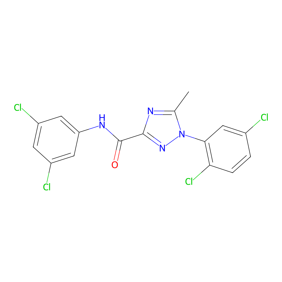 1-(2,5-dichlorophenyl)-N-(3,5-dichlorophenyl)-5-methyl-1H-1,2,4-triazole-3-carboxamide molecular structure, CAS 338407-91-3