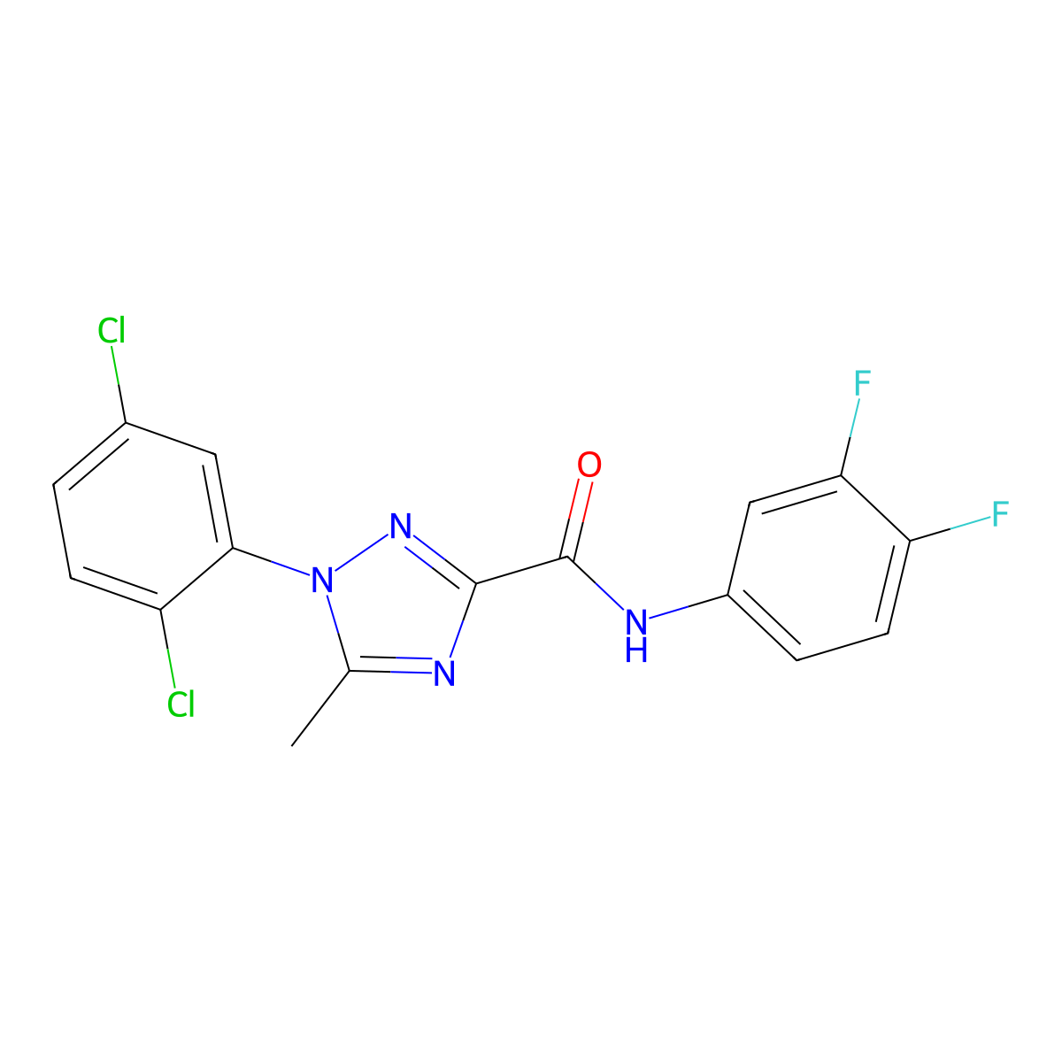 1-(2,5-dichlorophenyl)-N-(3,4-difluorophenyl)-5-methyl-1H-1,2,4-triazole-3-carboxamide molecular structure, CAS 338407-93-5