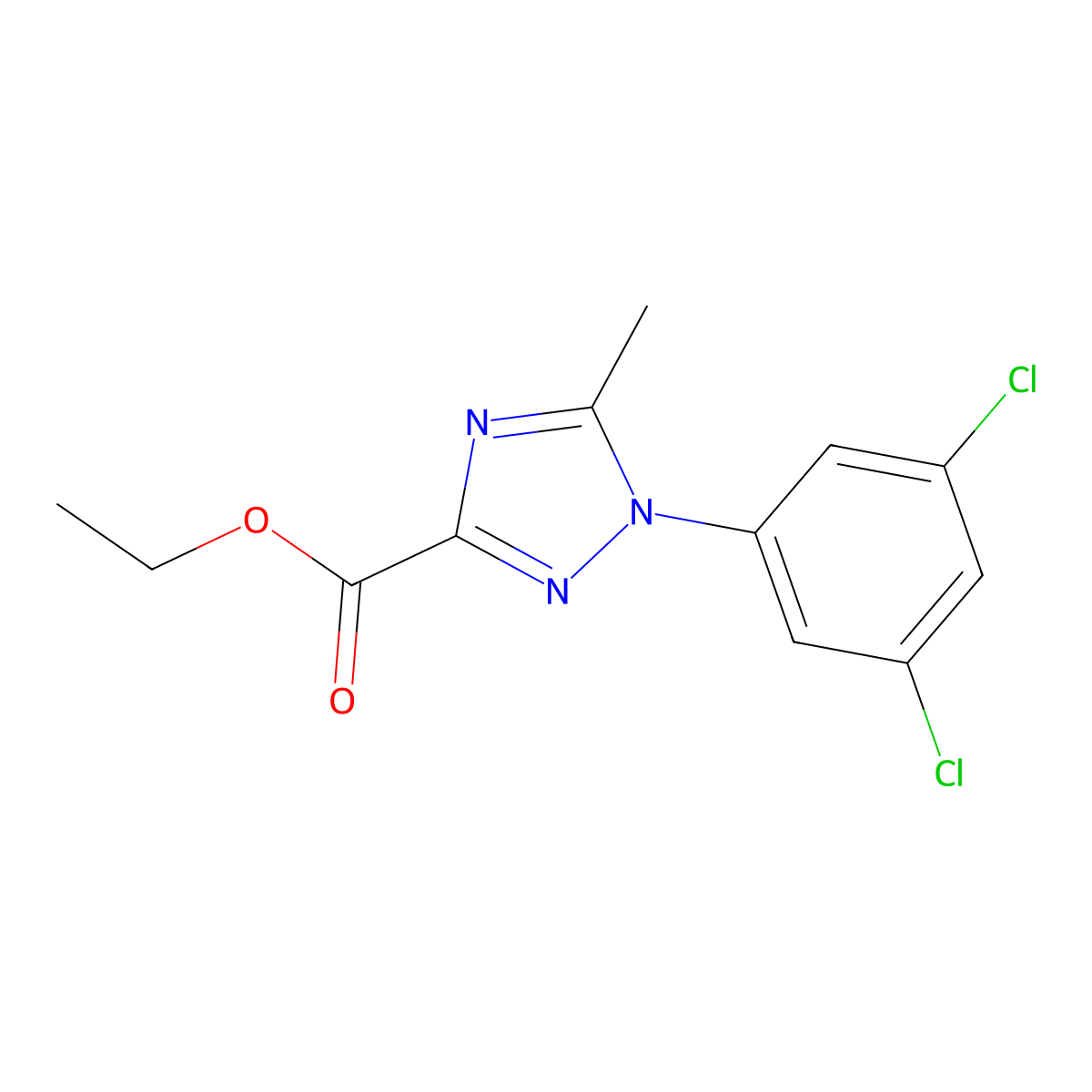 ethyl 1-(3,5-dichlorophenyl)-5-methyl-1H-1,2,4-triazole-3-carboxylate molecular structure, CAS 338408-01-8