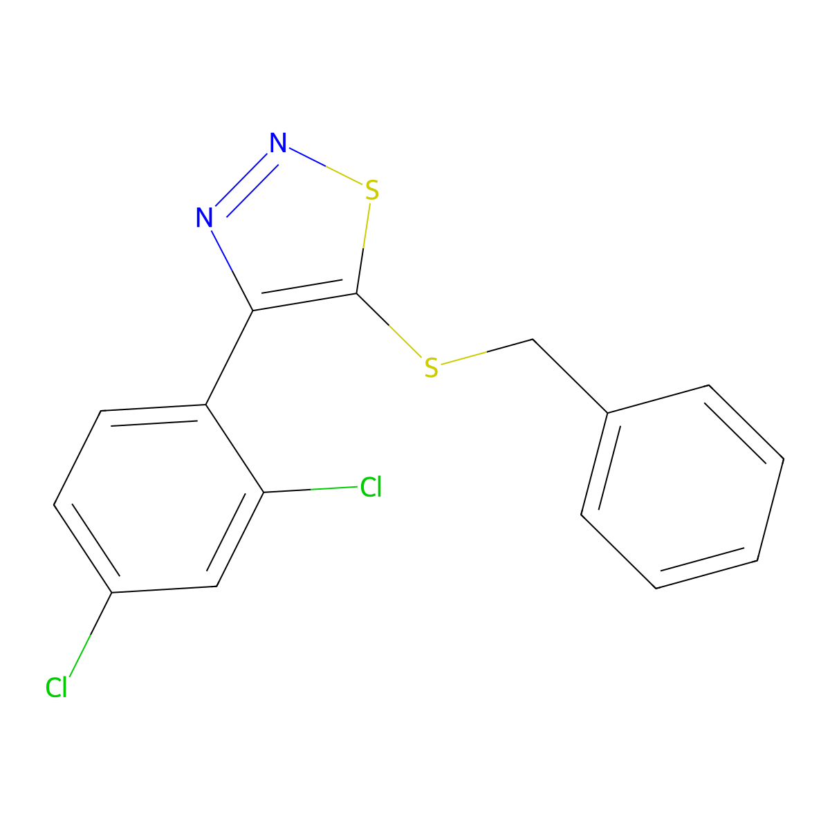 5-(Benzylsulfanyl)-4-(2,4-dichlorophenyl)-1,2,3-thiadiazole molecular structure, CAS 338408-03-0