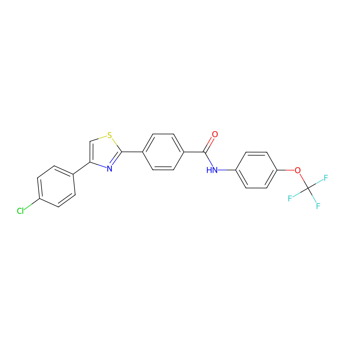 4-[4-(4-chlorophenyl)-1,3-thiazol-2-yl]-N-[4-(trifluoromethoxy)phenyl]benzamide molecular structure, CAS 338408-12-1