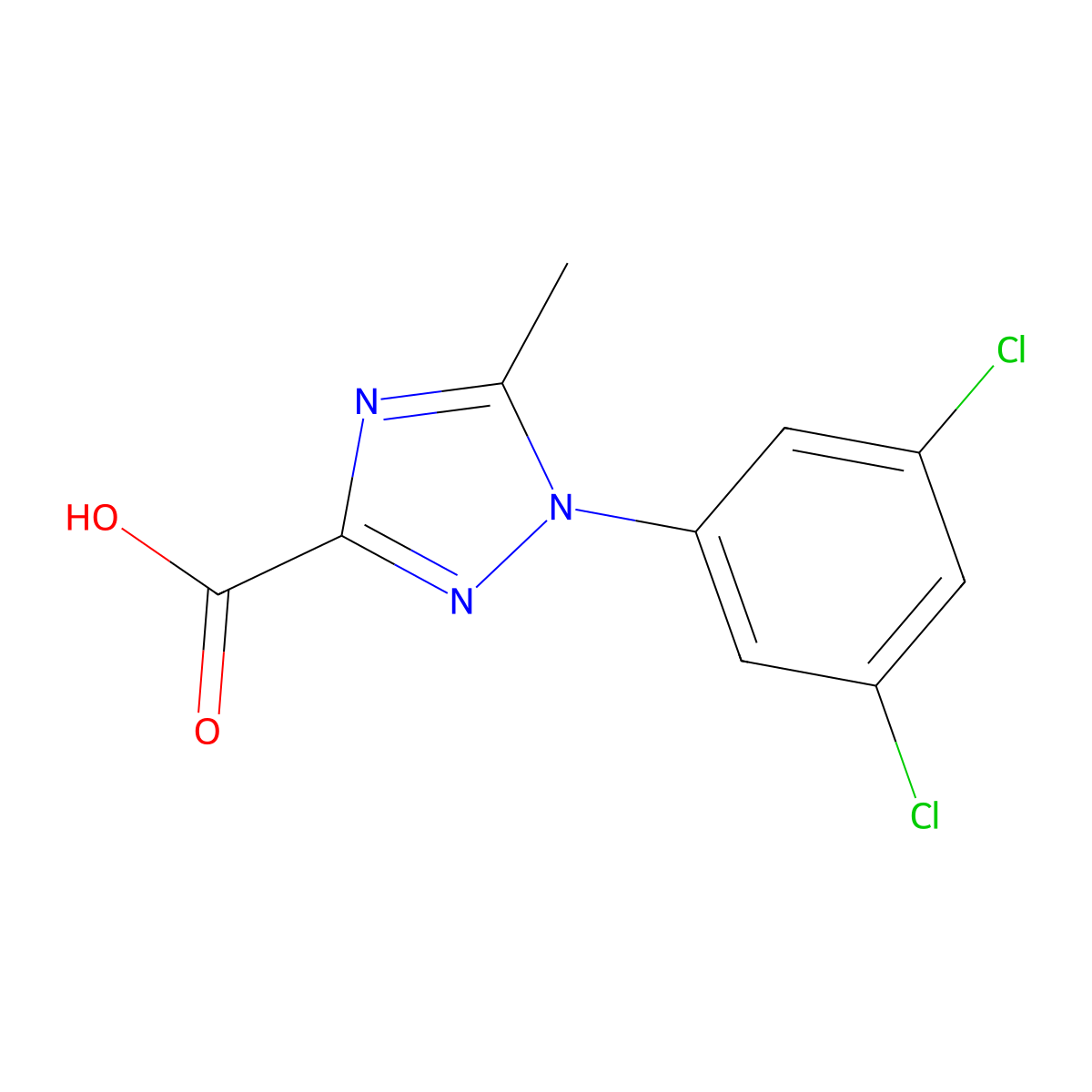 1-(3,5-Dichlorophenyl)-5-methyl-1H-1,2,4-triazole-3-carboxylic acid molecular structure, CAS 338408-13-2