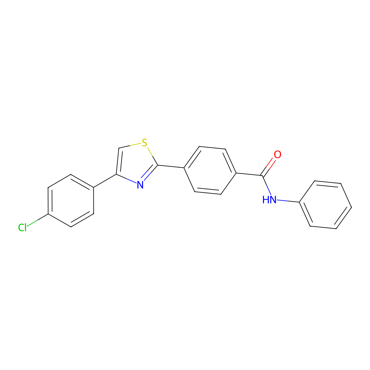 4-[4-(4-chlorophenyl)-1,3-thiazol-2-yl]-N-phenylbenzamide molecular structure, CAS 338408-14-3