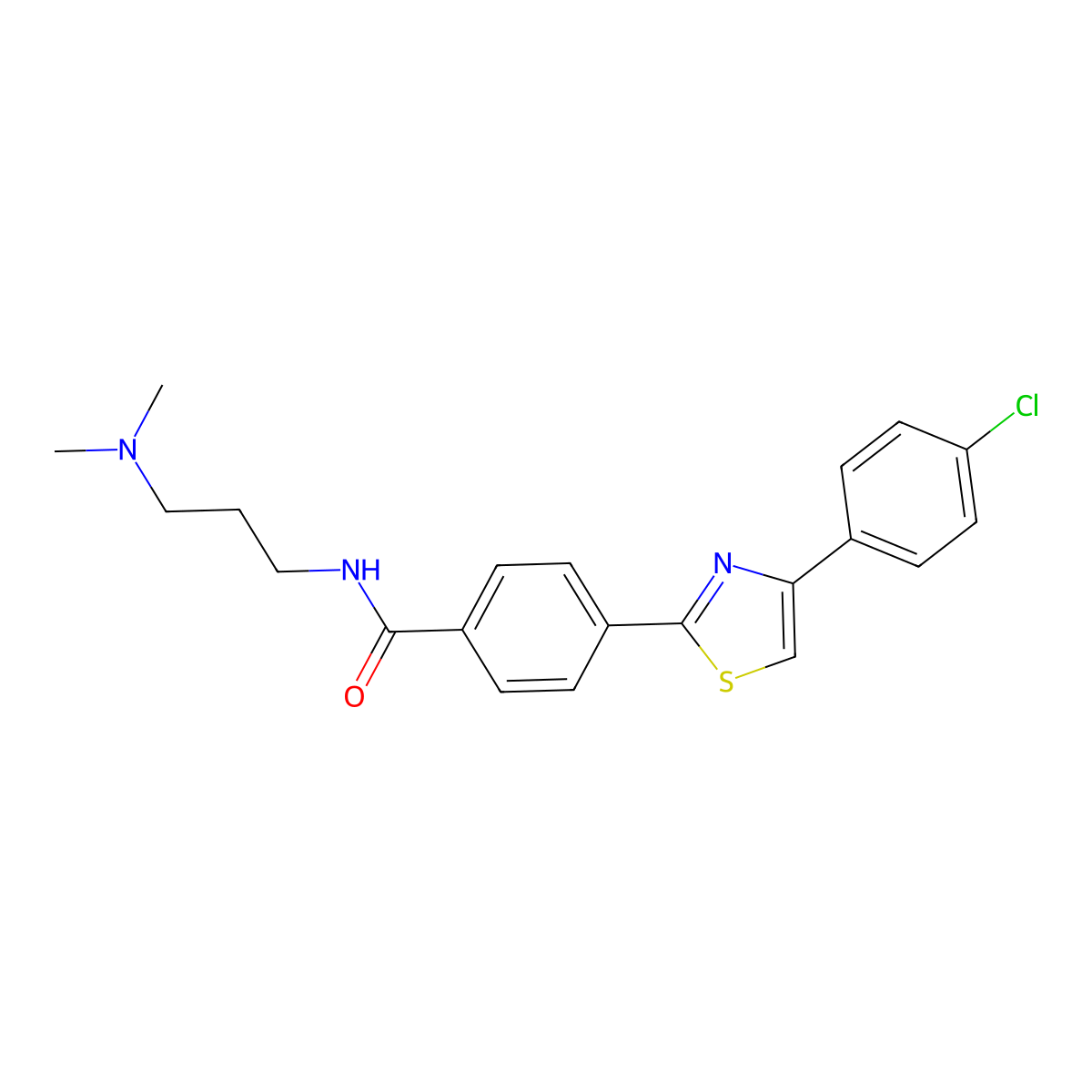 4-[4-(4-chlorophenyl)-1,3-thiazol-2-yl]-N-[3-(dimethylamino)propyl]benzamide molecular structure, CAS 338408-16-5