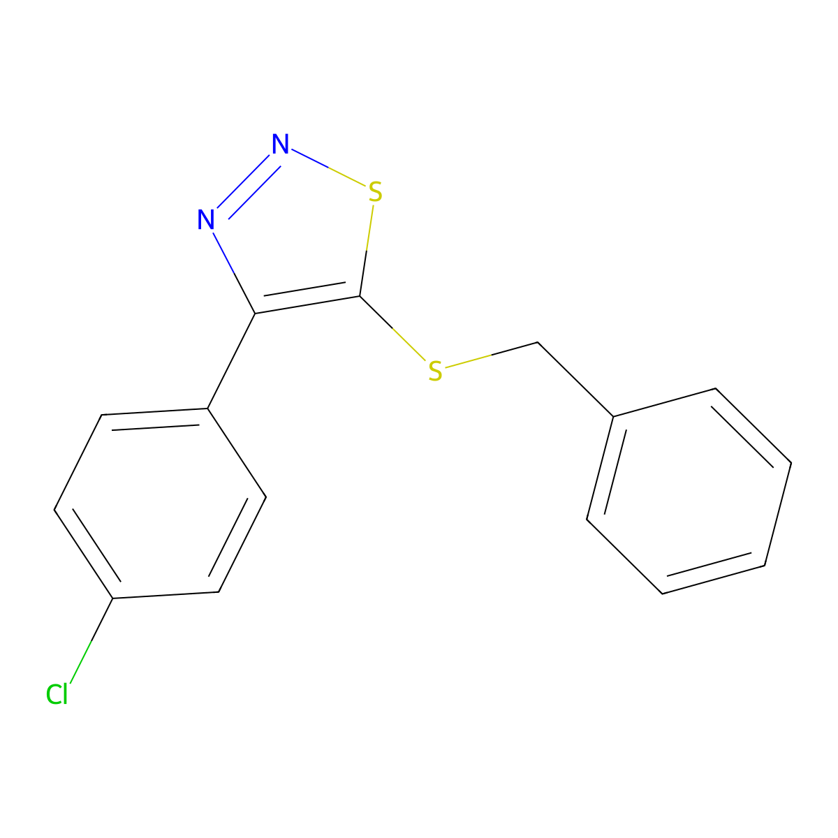 5-(Benzylsulfanyl)-4-(4-chlorophenyl)-1,2,3-thiadiazole molecular structure, CAS 338408-18-7