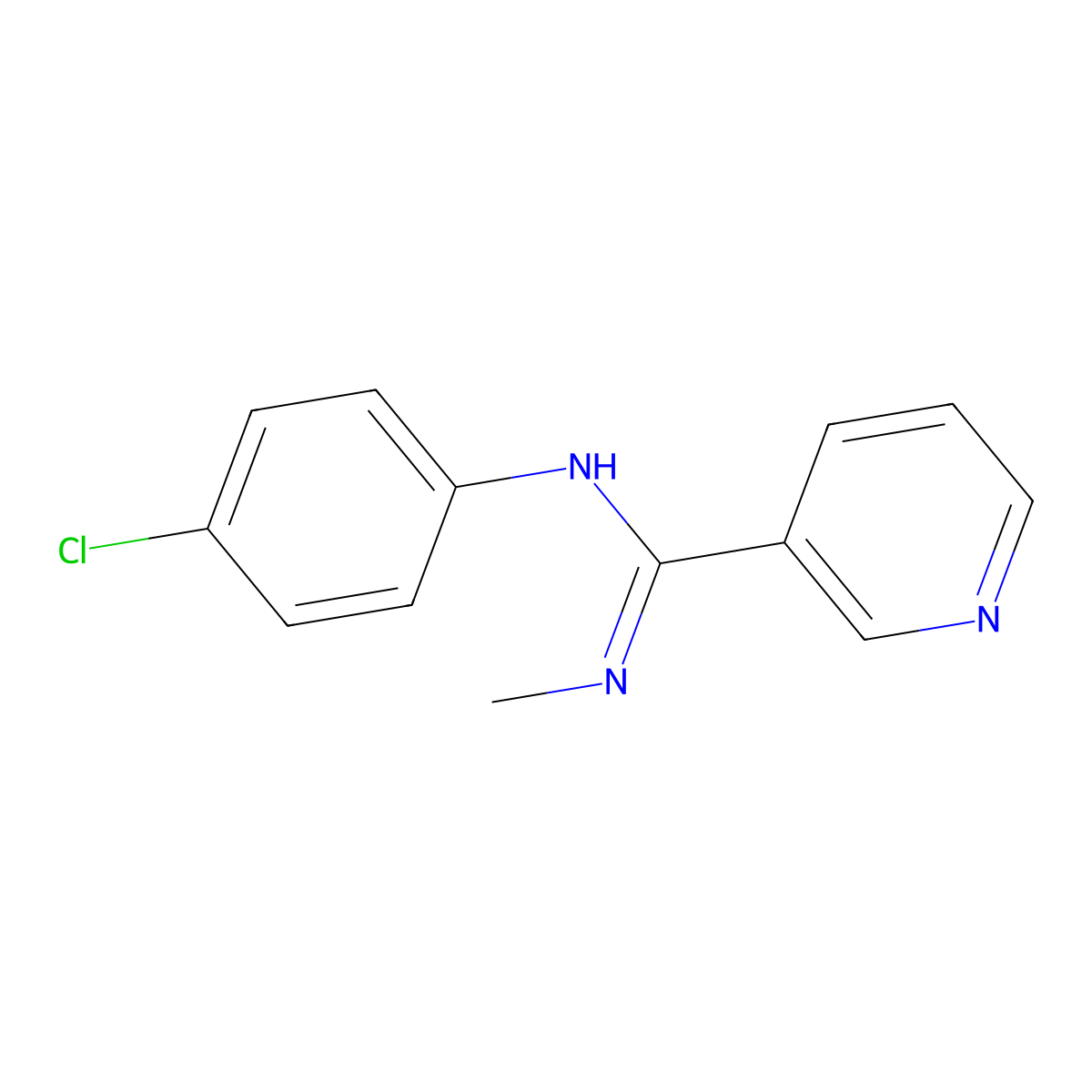 N-(4-chlorophenyl)-N'-methyl-3-pyridinecarboximidamide molecular structure, CAS 338408-20-1