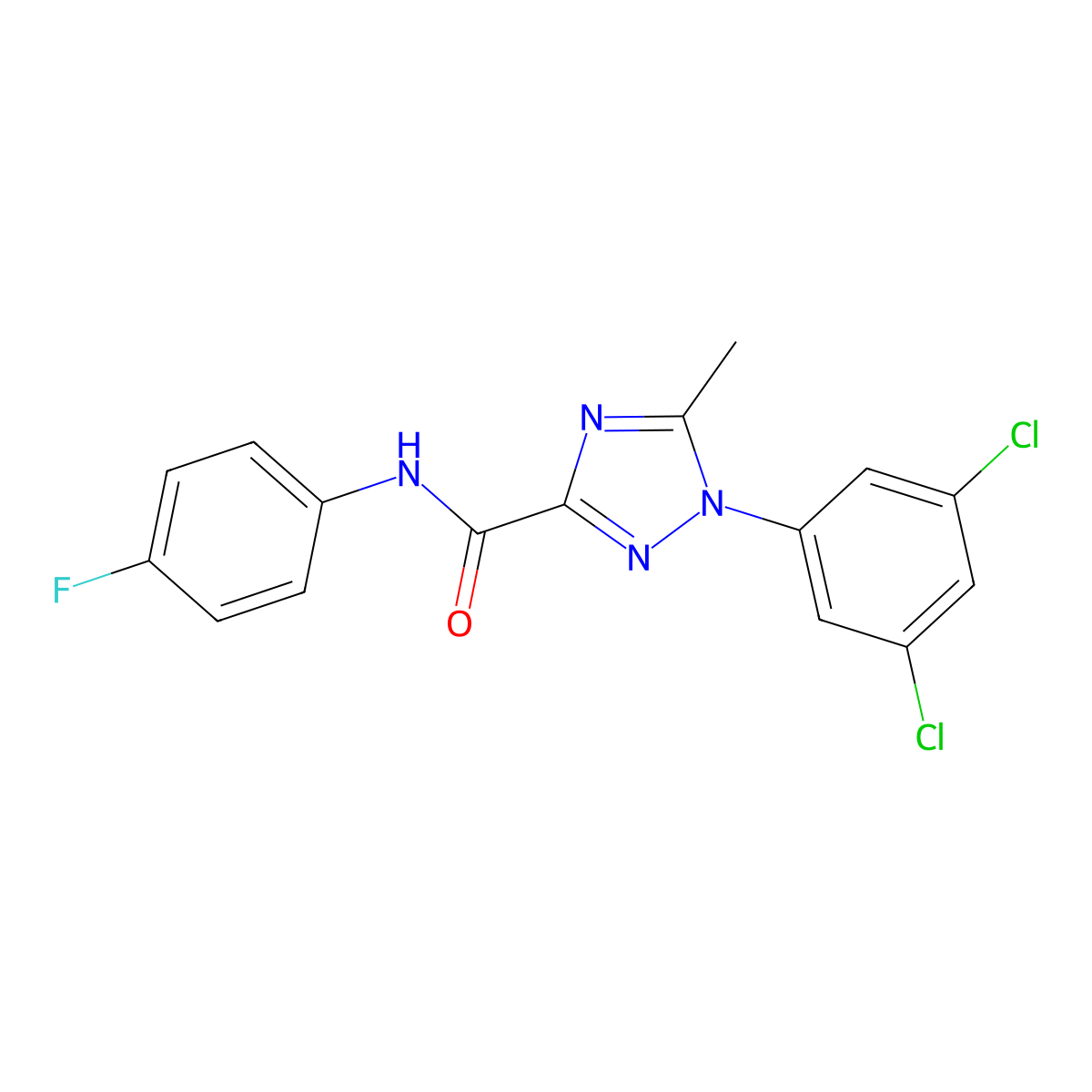 1-(3,5-dichlorophenyl)-N-(4-fluorophenyl)-5-methyl-1H-1,2,4-triazole-3-carboxamide molecular structure, CAS 338408-23-4