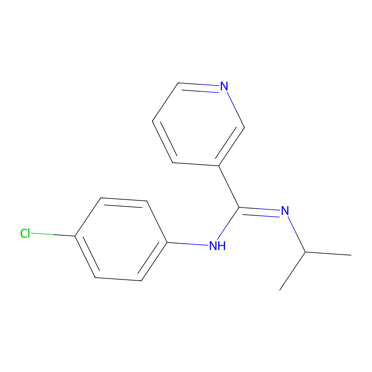 N-(4-chlorophenyl)-N'-isopropyl-3-pyridinecarboximidamide molecular structure, CAS 338408-32-5
