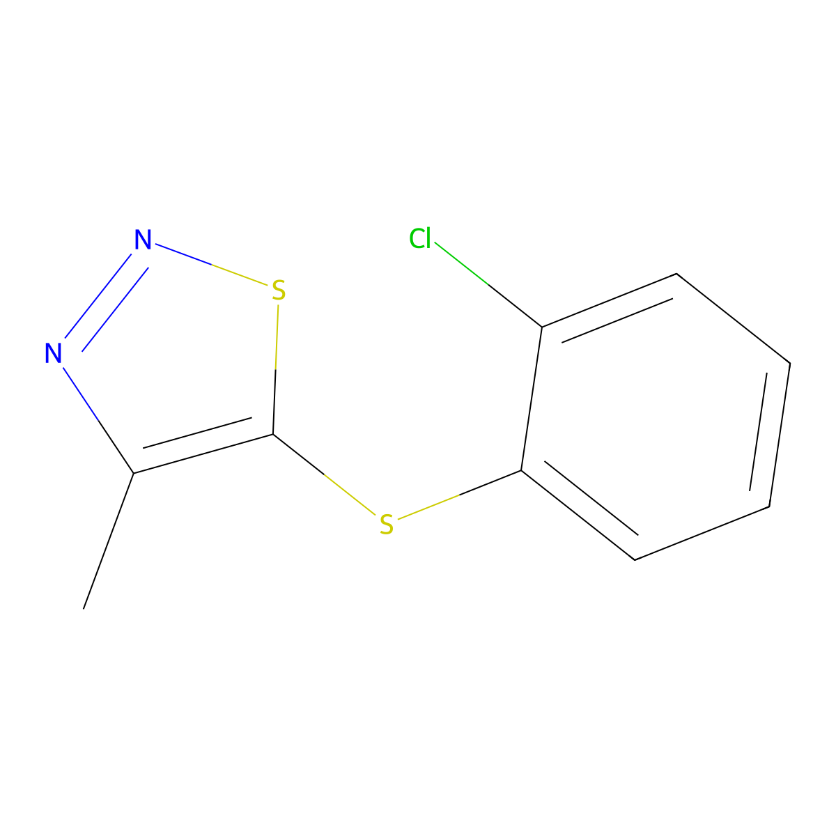 2-Chlorophenyl 4-methyl-1,2,3-thiadiazol-5-yl sulfide molecular structure, CAS 338408-36-9