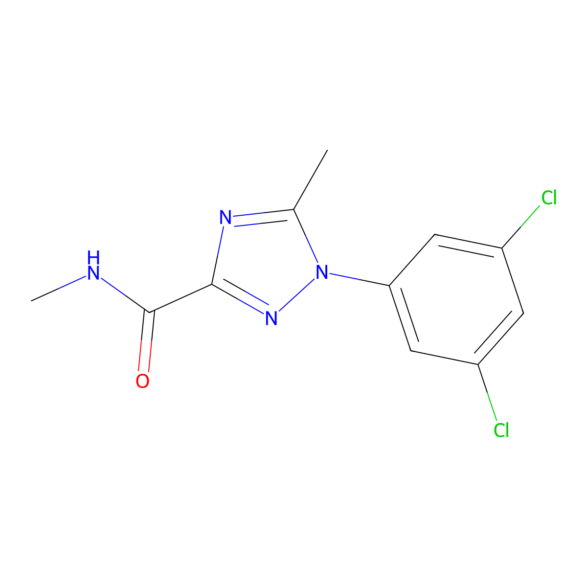1-(3,5-dichlorophenyl)-N,5-dimethyl-1H-1,2,4-triazole-3-carboxamide molecular structure, CAS 338408-39-2