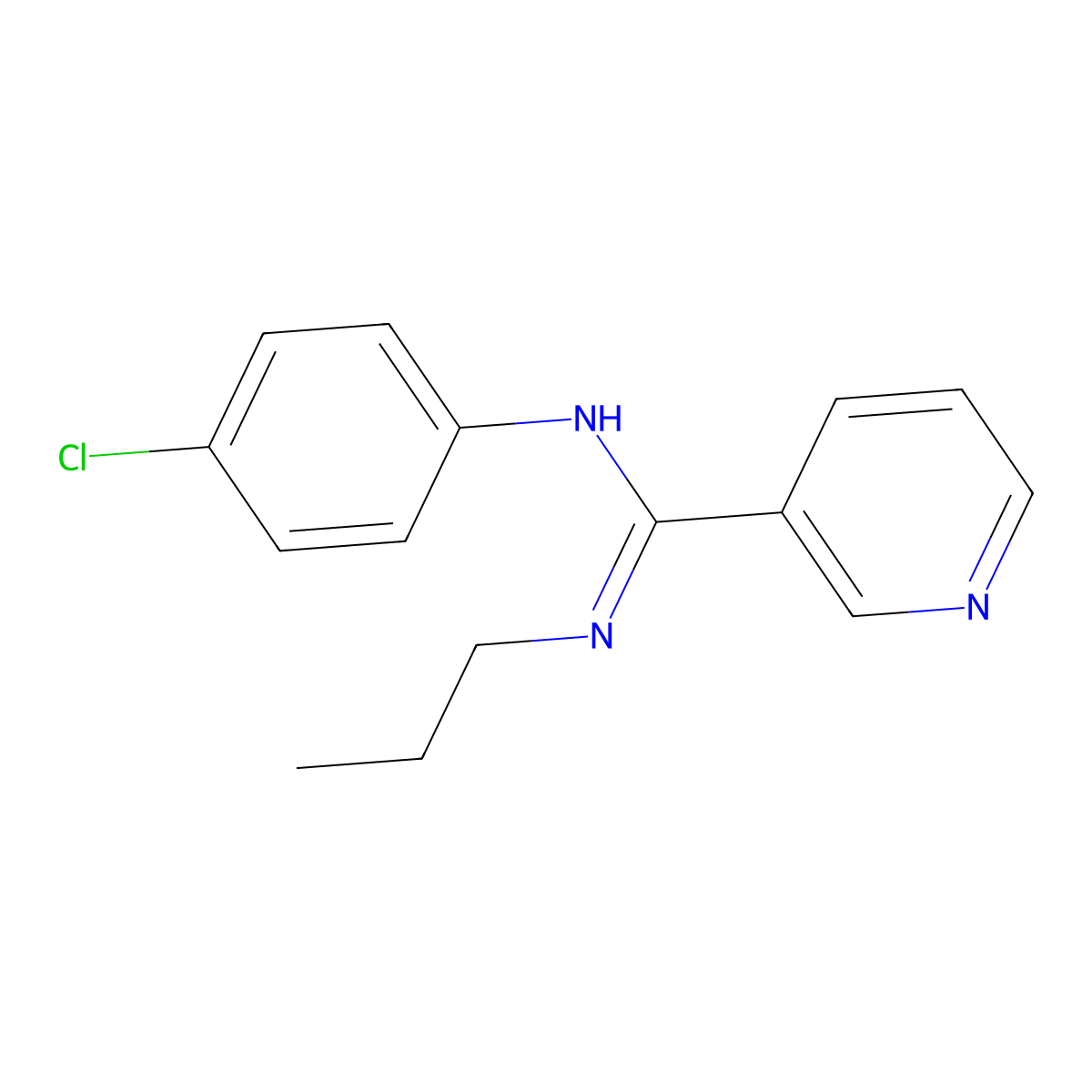 N-(4-chlorophenyl)-N'-propyl-3-pyridinecarboximidamide molecular structure, CAS 338408-40-5