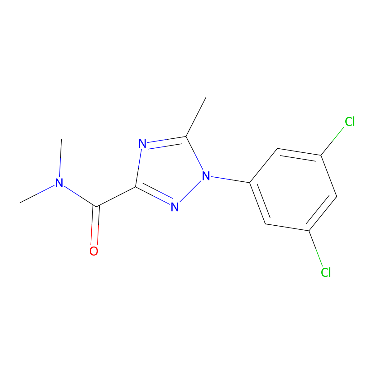 1-(3,5-dichlorophenyl)-N,N,5-trimethyl-1H-1,2,4-triazole-3-carboxamide molecular structure, CAS 338408-41-6