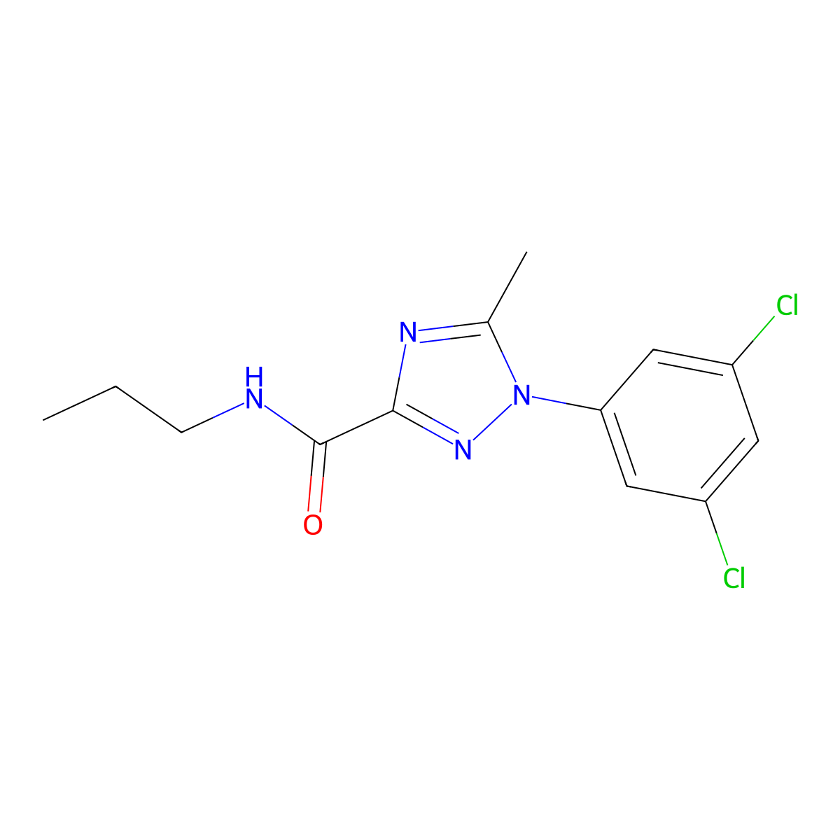 1-(3,5-dichlorophenyl)-5-methyl-N-propyl-1H-1,2,4-triazole-3-carboxamide molecular structure, CAS 338408-43-8