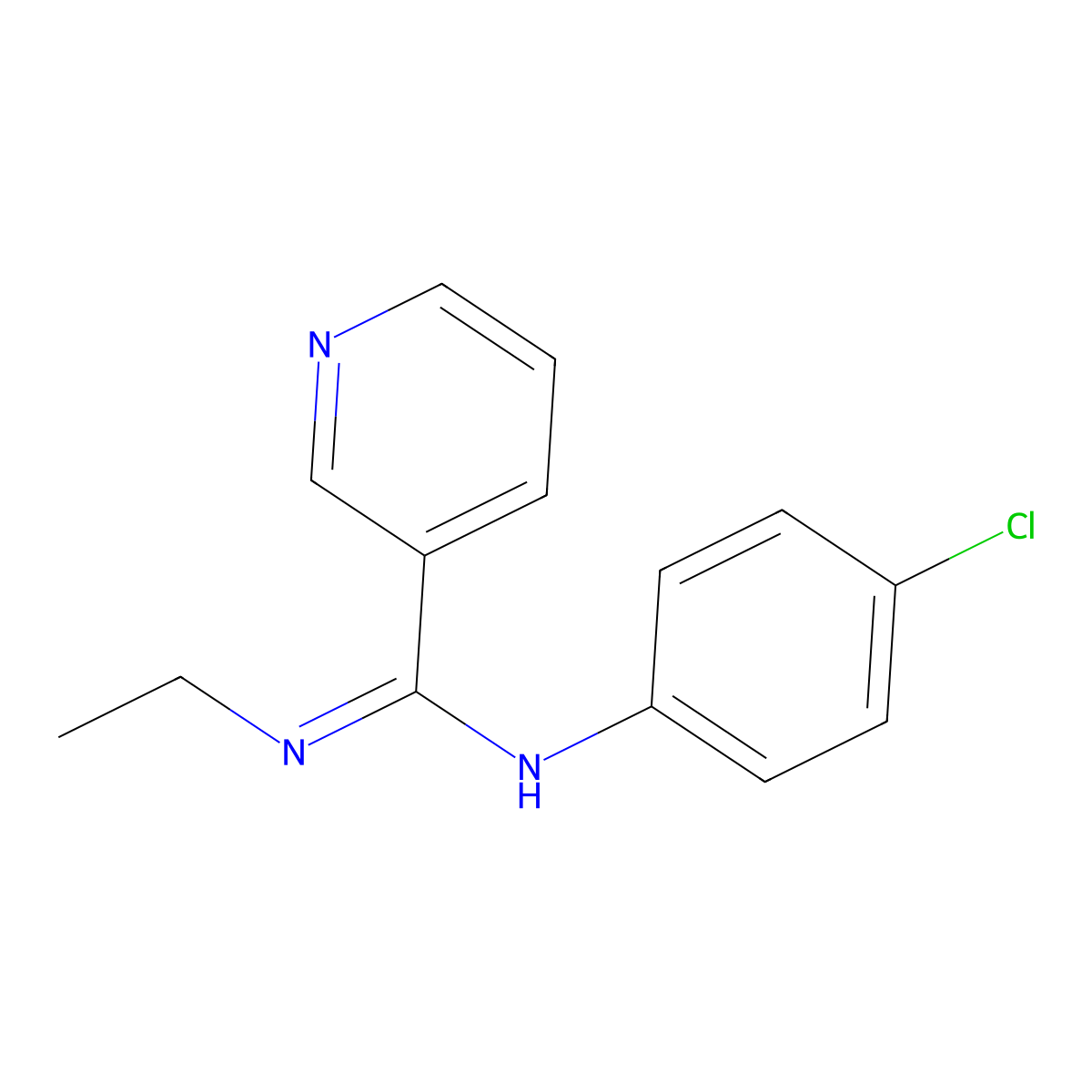 N-(4-chlorophenyl)-N'-ethyl-3-pyridinecarboximidamide molecular structure, CAS 338408-46-1