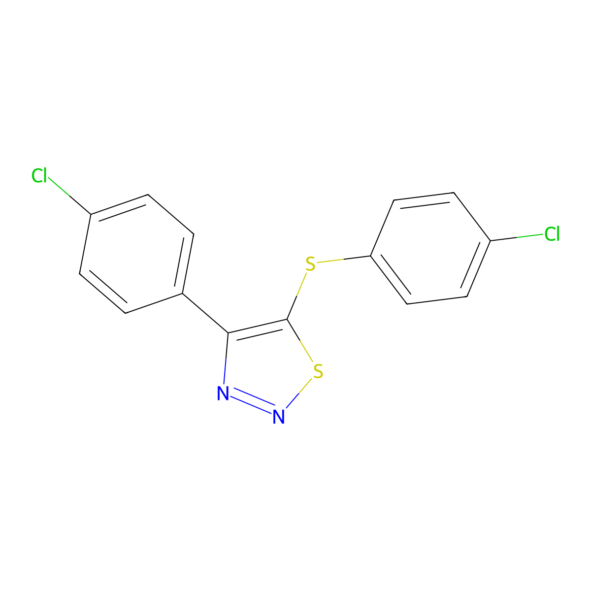 4-(4-Chlorophenyl)-5-[(4-chlorophenyl)sulfanyl]-1,2,3-thiadiazole molecular structure, CAS 338408-47-2