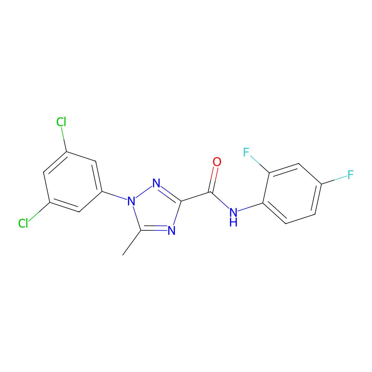 1-(3,5-dichlorophenyl)-N-(2,4-difluorophenyl)-5-methyl-1H-1,2,4-triazole-3-carboxamide molecular structure, CAS 338408-49-4