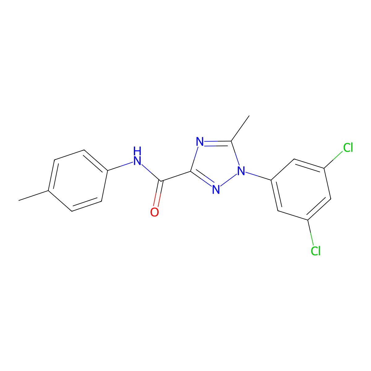 1-(3,5-dichlorophenyl)-5-methyl-N-(4-methylphenyl)-1H-1,2,4-triazole-3-carboxamide molecular structure, CAS 338408-59-6