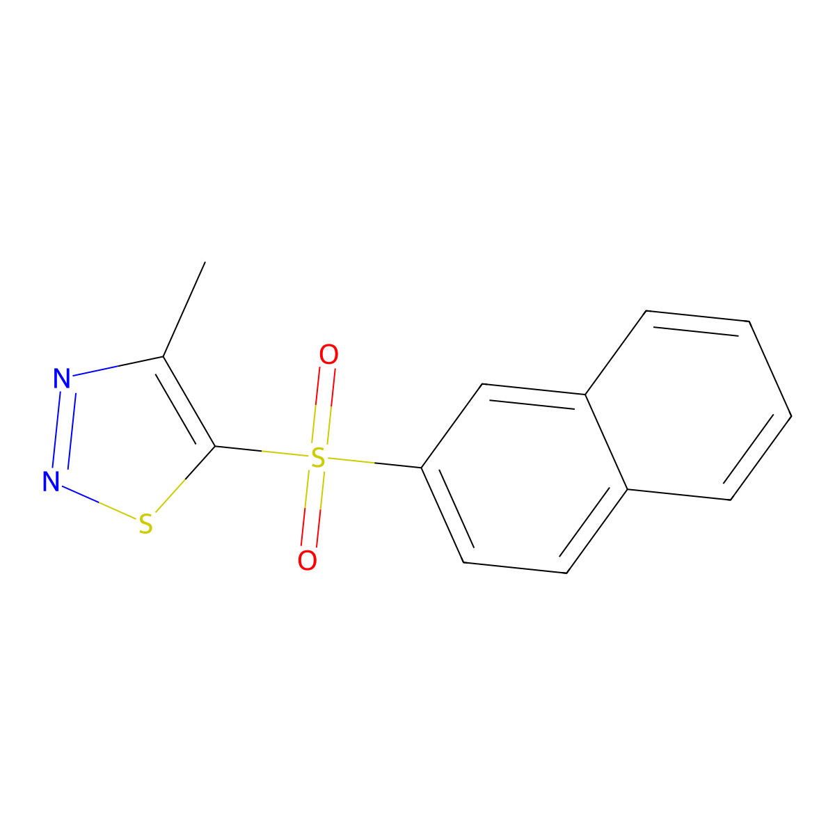 4-Methyl-5-(2-naphthylsulfonyl)-1,2,3-thiadiazole molecular structure, CAS 338408-62-1