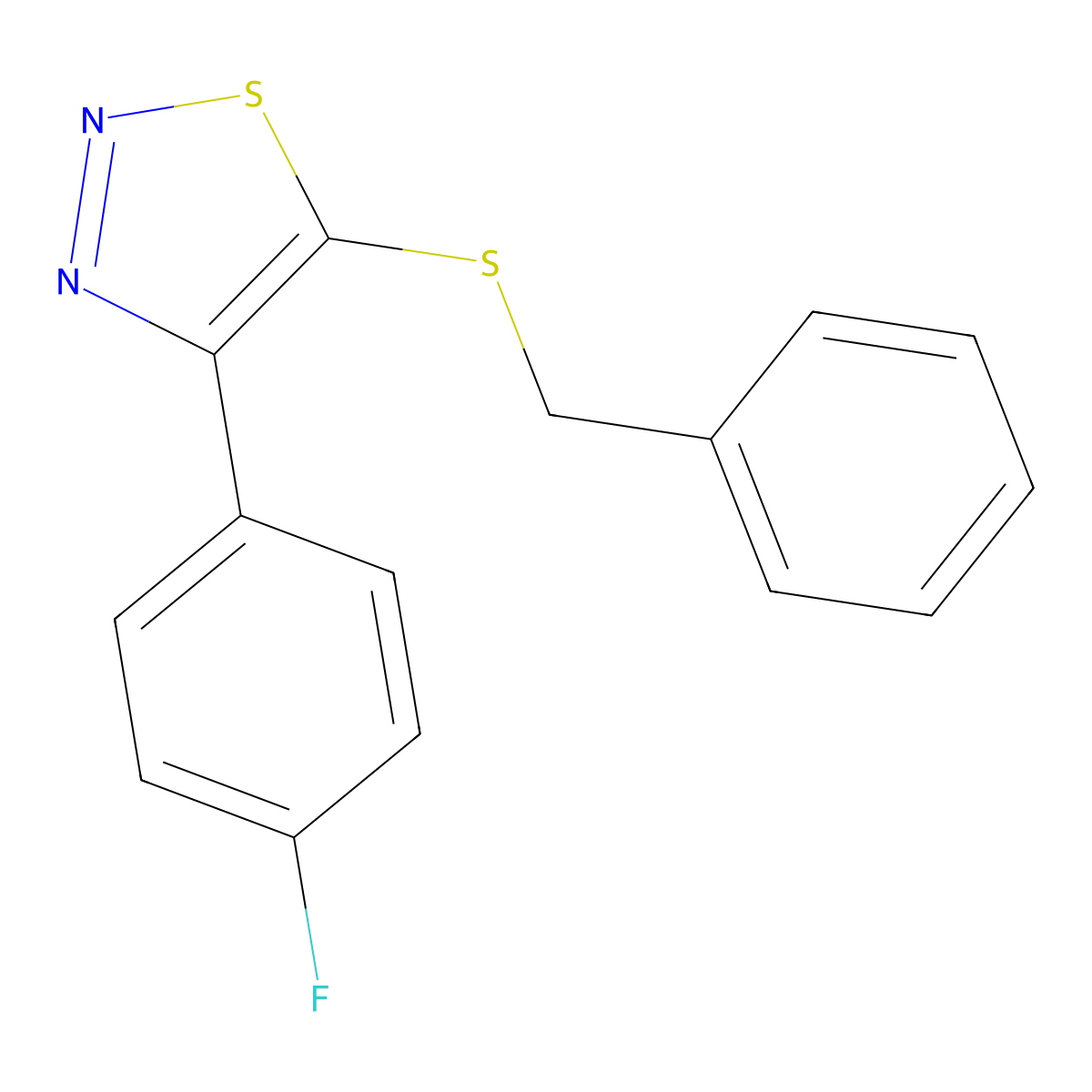 5-(Benzylsulfanyl)-4-(4-fluorophenyl)-1,2,3-thiadiazole molecular structure, CAS 338408-63-2