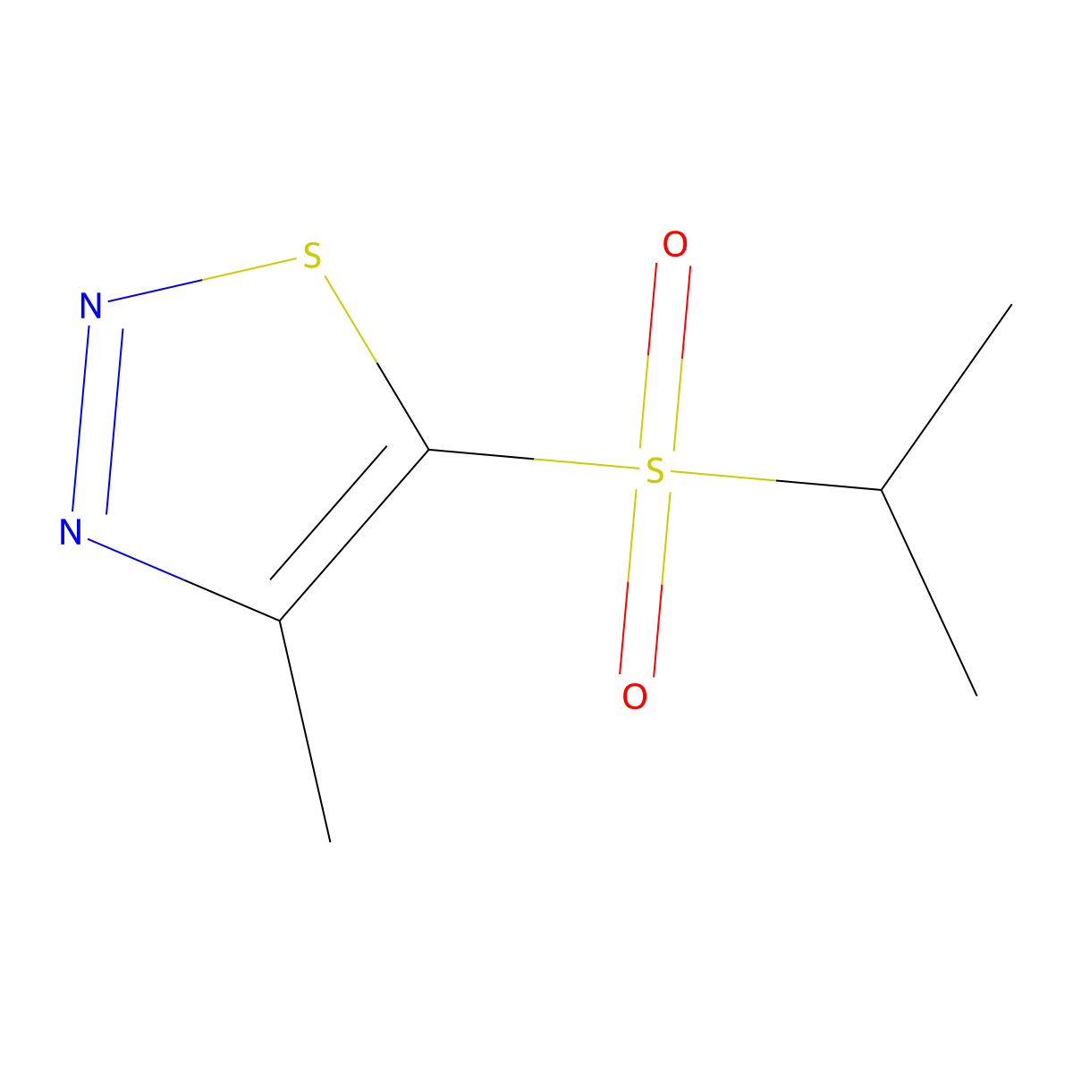 5-(Isopropylsulfonyl)-4-methyl-1,2,3-thiadiazole molecular structure, CAS 338408-70-1